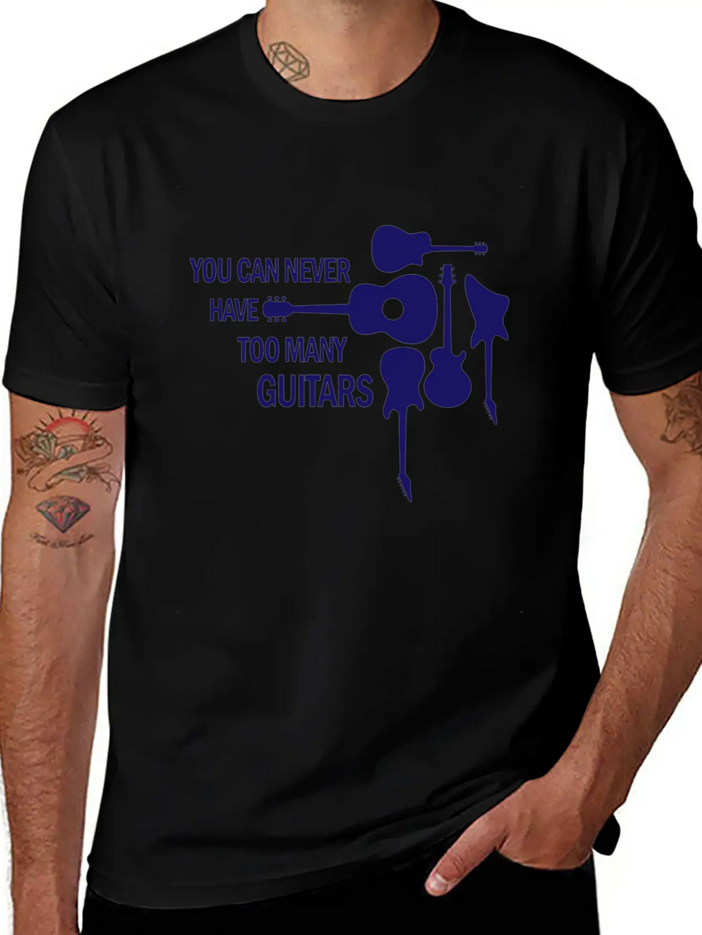 You Can Never Have Too Many Guitars Rock Gift Unisex Short Sleeve Soft Cotton T-Shirt – Casual Everyday Wear