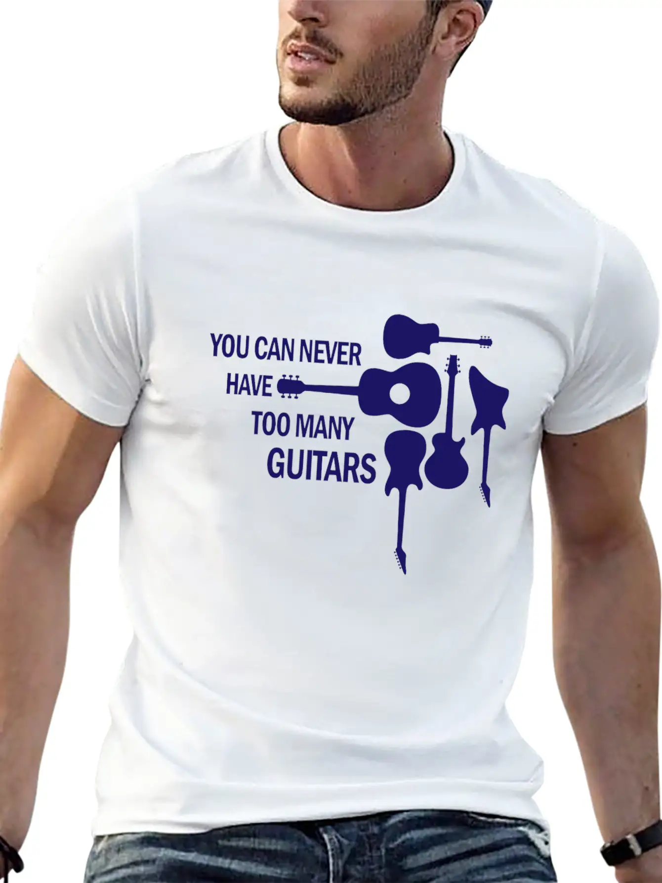 You Can Never Have Too Many Guitars Rock Gift Unisex Short Sleeve Soft Cotton T-Shirt – Casual Everyday Wear