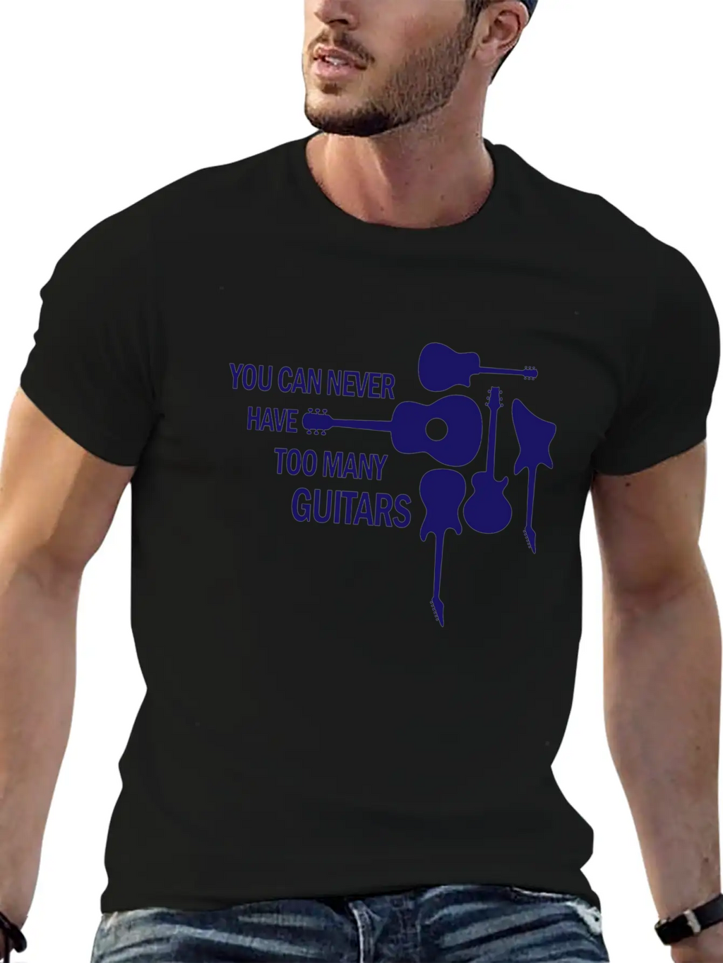 You Can Never Have Too Many Guitars Rock Gift Unisex Short Sleeve Soft Cotton T-Shirt – Casual Everyday Wear