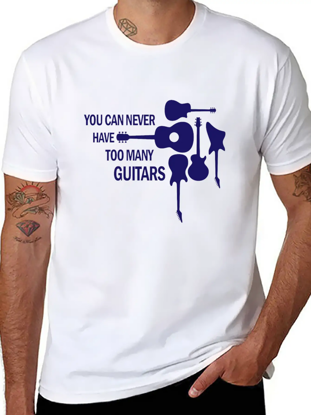 You Can Never Have Too Many Guitars Rock Gift Unisex Short Sleeve Soft Cotton T-Shirt – Casual Everyday Wear