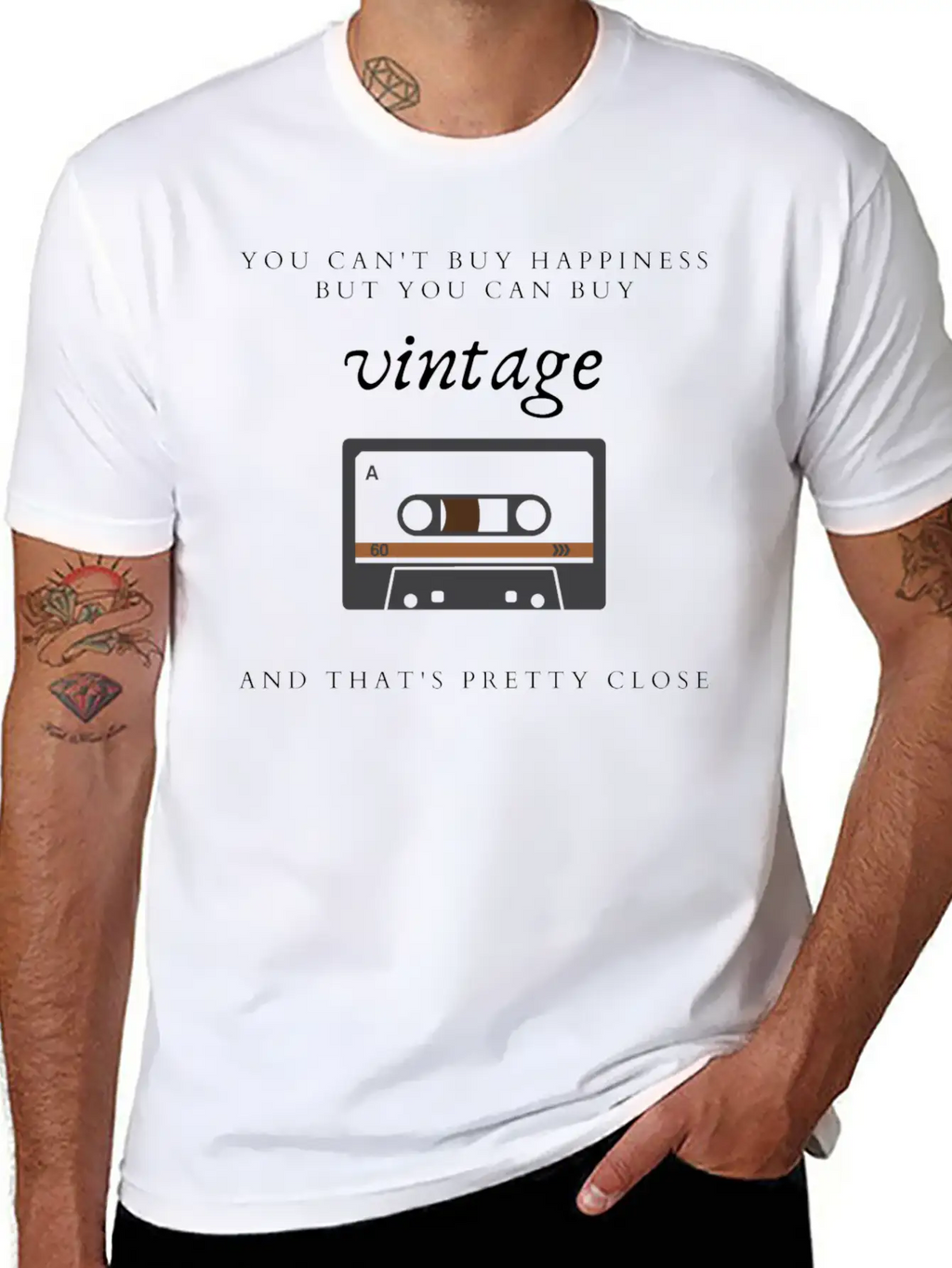 You Can't Buy Happiness But You Can Buy VINTAGE Unisex Casual T-Shirt – Clean Design For Daily Comfort