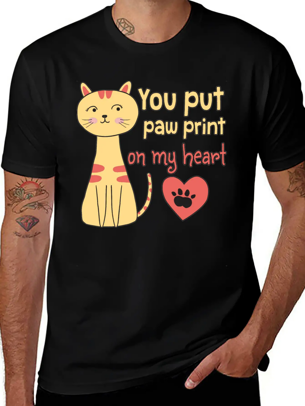 You Put Paw Print On My Heart Casual Graphic T-Shirt – Simple And Comfortable Daily Wear