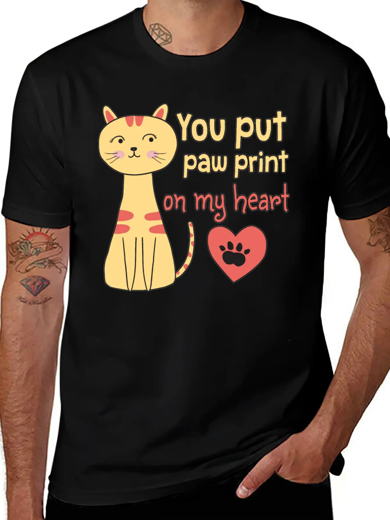 You Put Paw Print On My Heart Casual Graphic T-Shirt – Simple And Comfortable Daily Wear