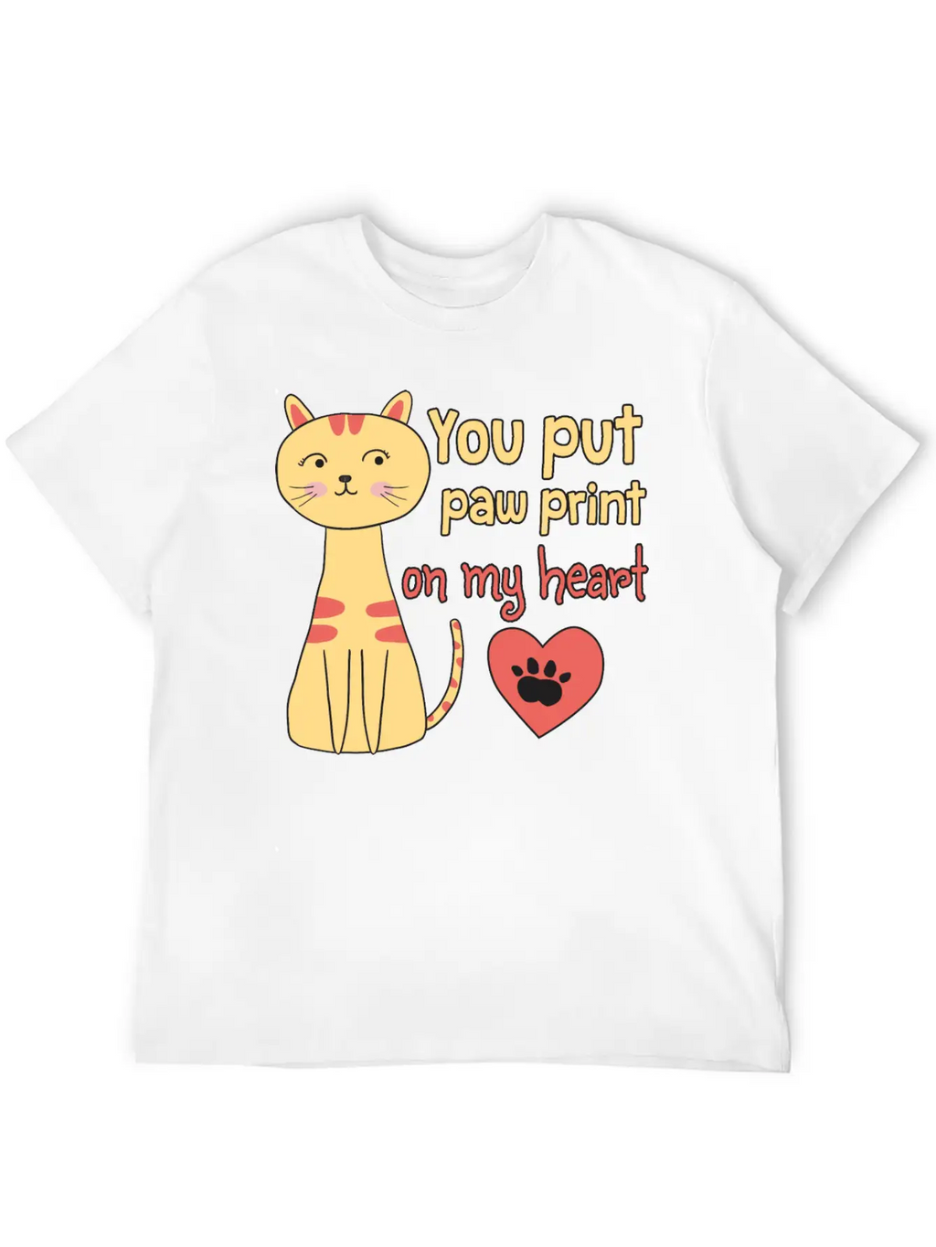 You Put Paw Print On My Heart Casual Graphic T-Shirt – Simple And Comfortable Daily Wear