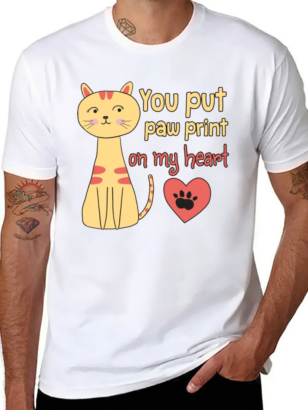 You Put Paw Print On My Heart Casual Graphic T-Shirt – Simple And Comfortable Daily Wear