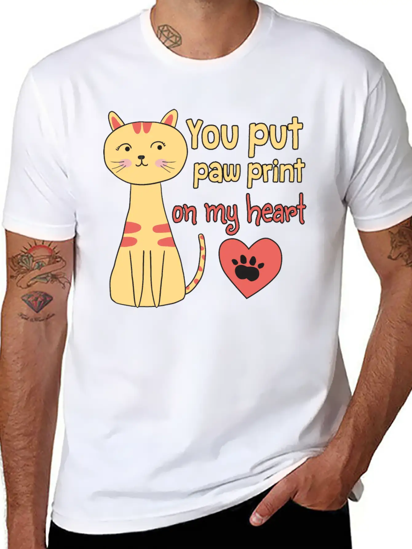 You Put Paw Print On My Heart Casual Graphic T-Shirt – Simple And Comfortable Daily Wear