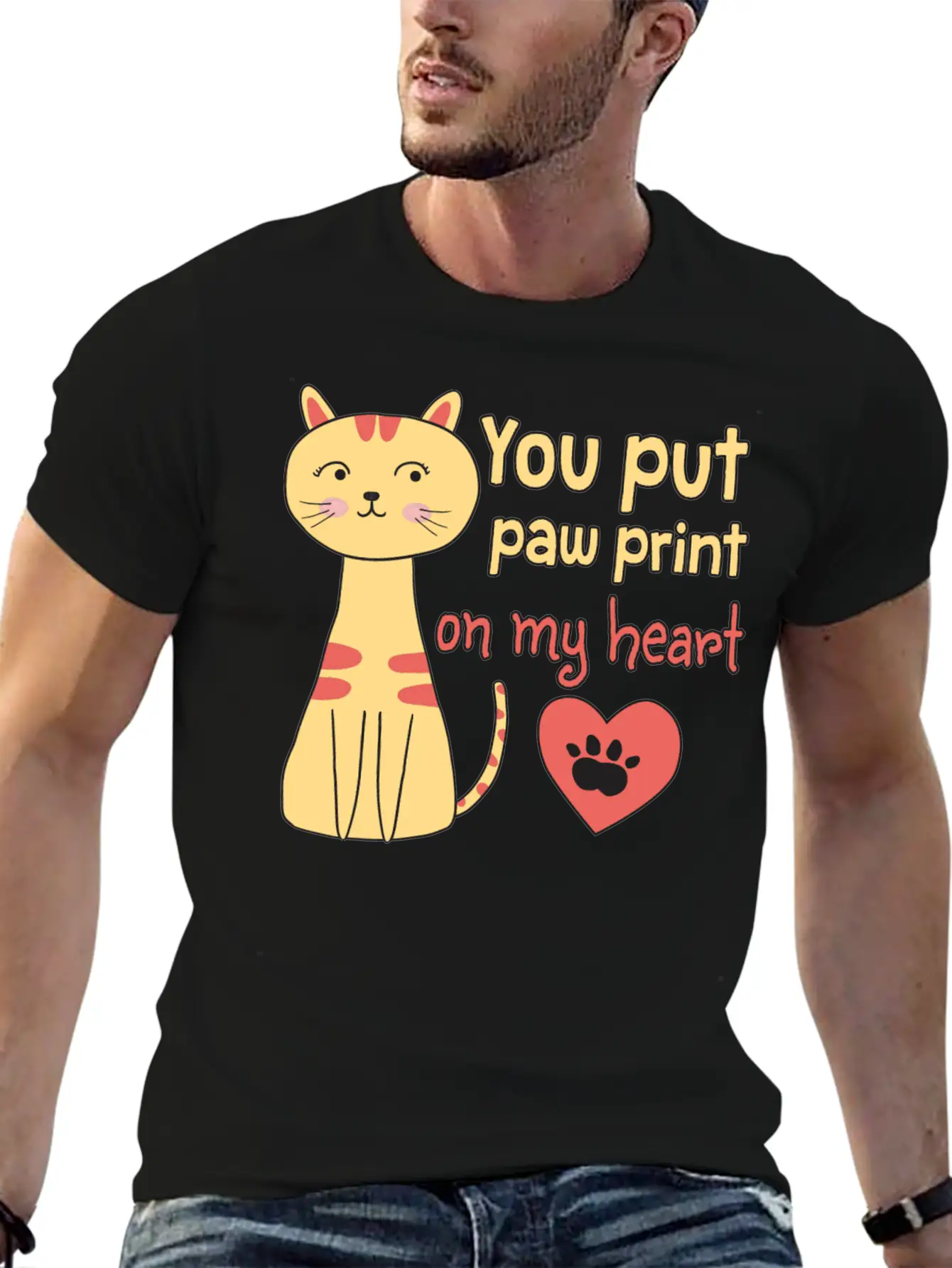 You Put Paw Print On My Heart Casual Graphic T-Shirt – Simple And Comfortable Daily Wear