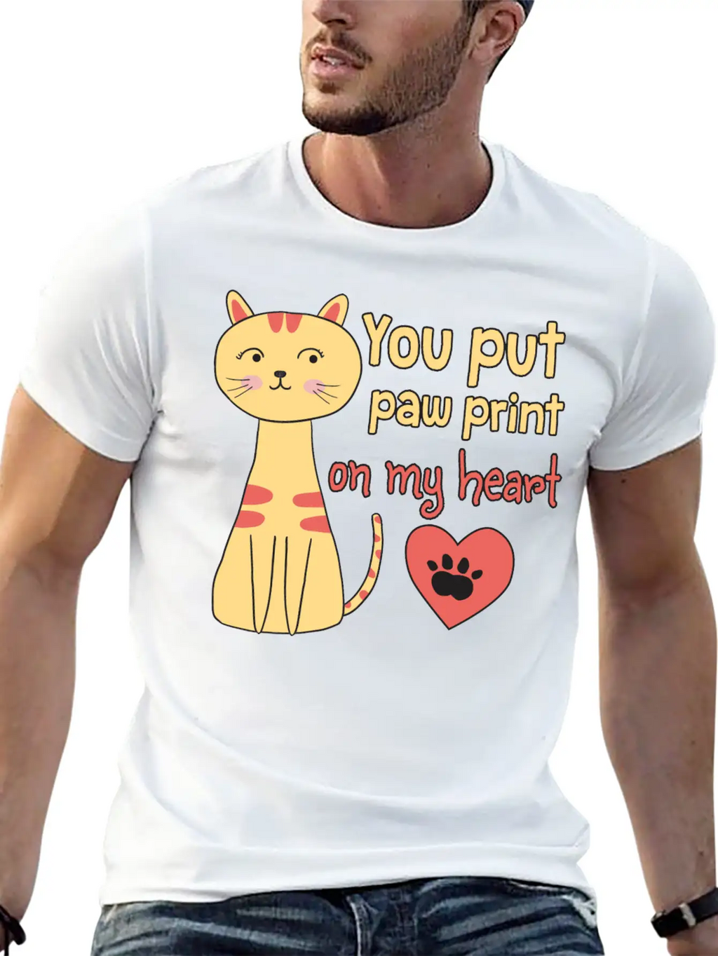 You Put Paw Print On My Heart Casual Graphic T-Shirt – Simple And Comfortable Daily Wear