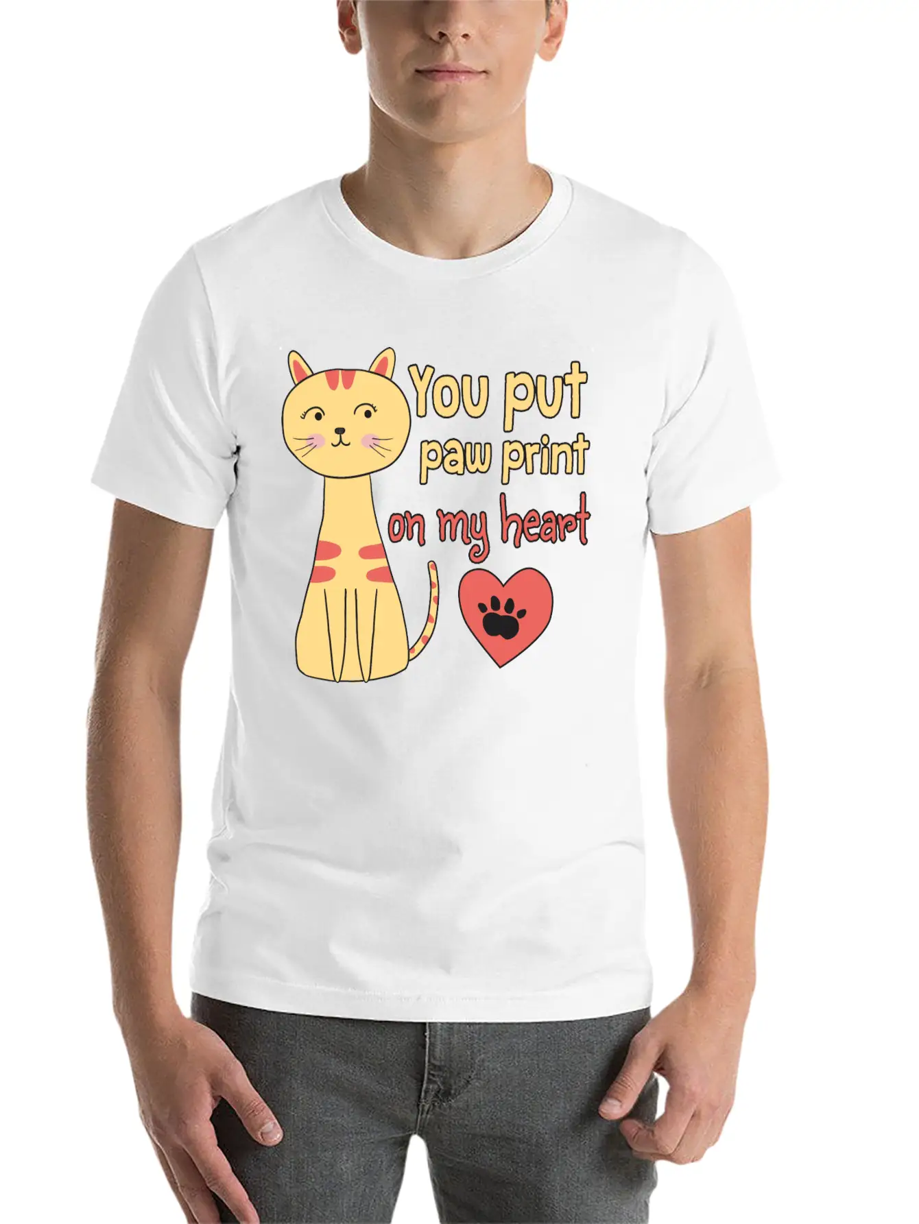 You Put Paw Print On My Heart Casual Graphic T-Shirt – Simple And Comfortable Daily Wear
