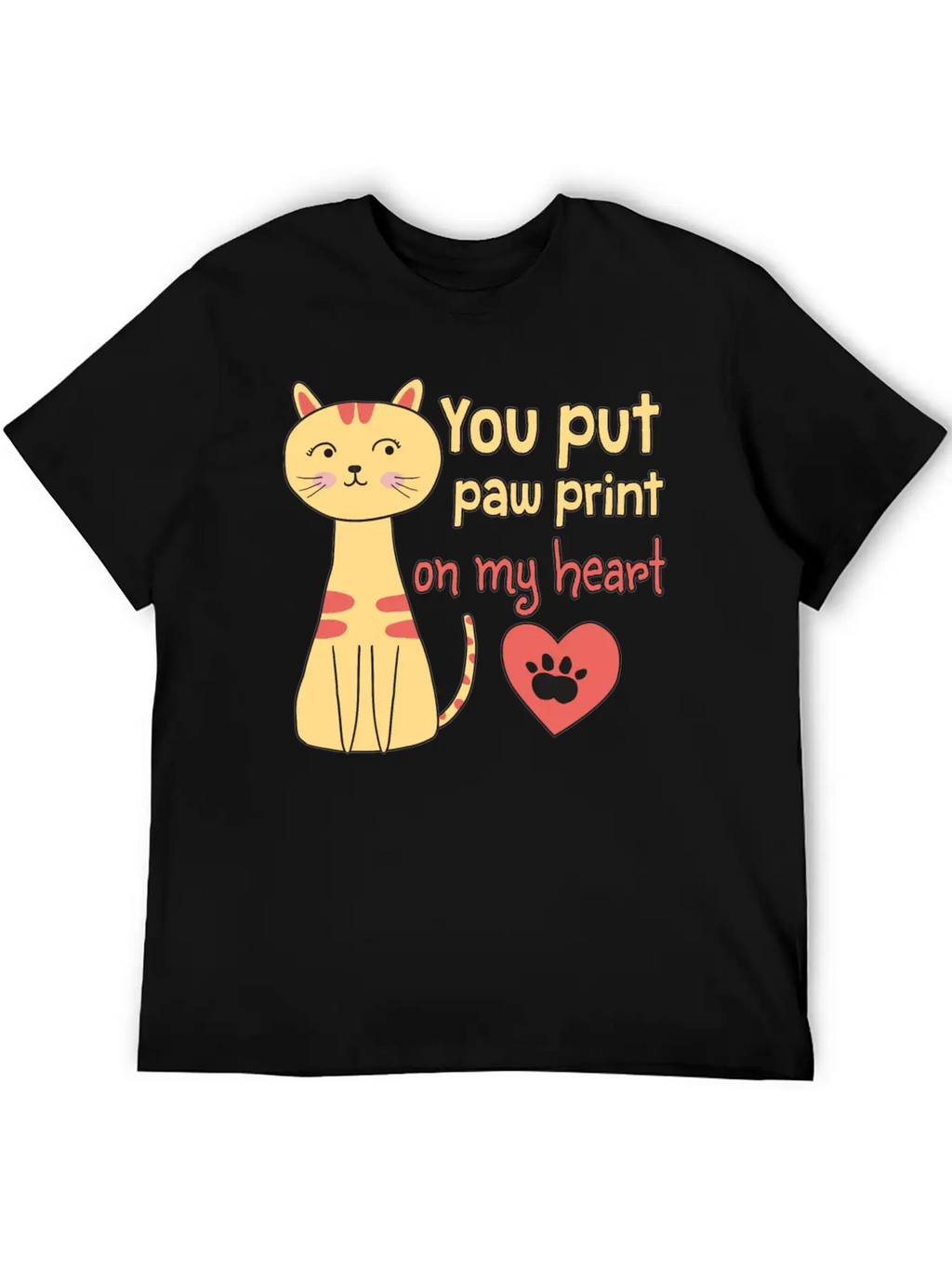 You Put Paw Print On My Heart Casual Graphic T-Shirt – Simple And Comfortable Daily Wear