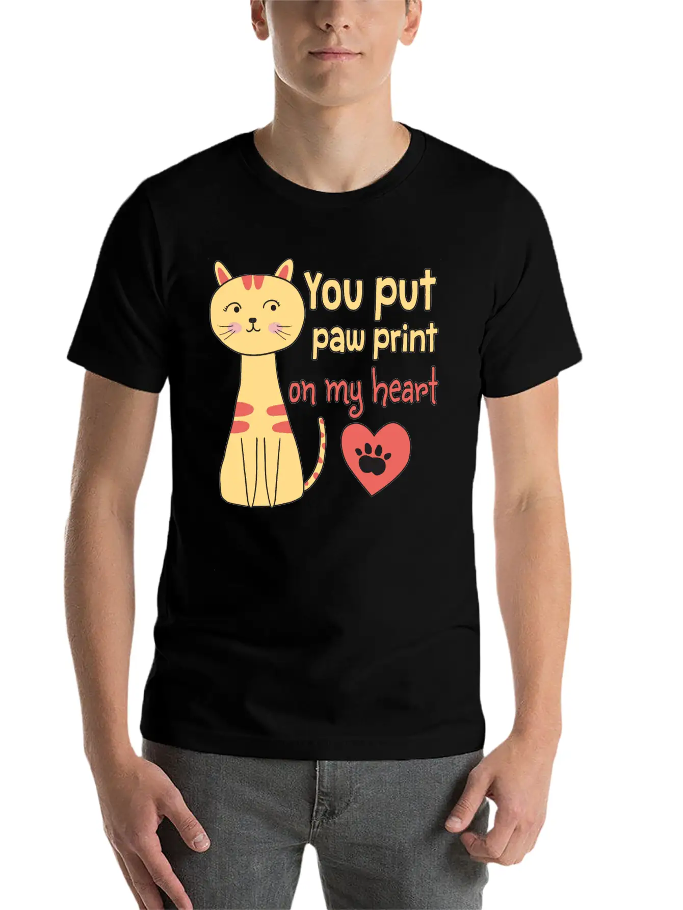 You Put Paw Print On My Heart Casual Graphic T-Shirt – Simple And Comfortable Daily Wear