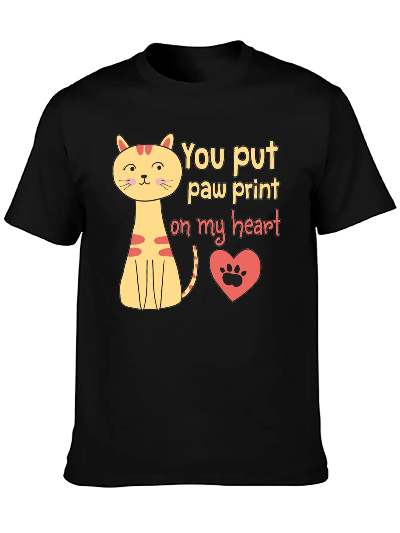 You Put Paw Print On My Heart Casual Graphic T-Shirt – Simple And Comfortable Daily Wear