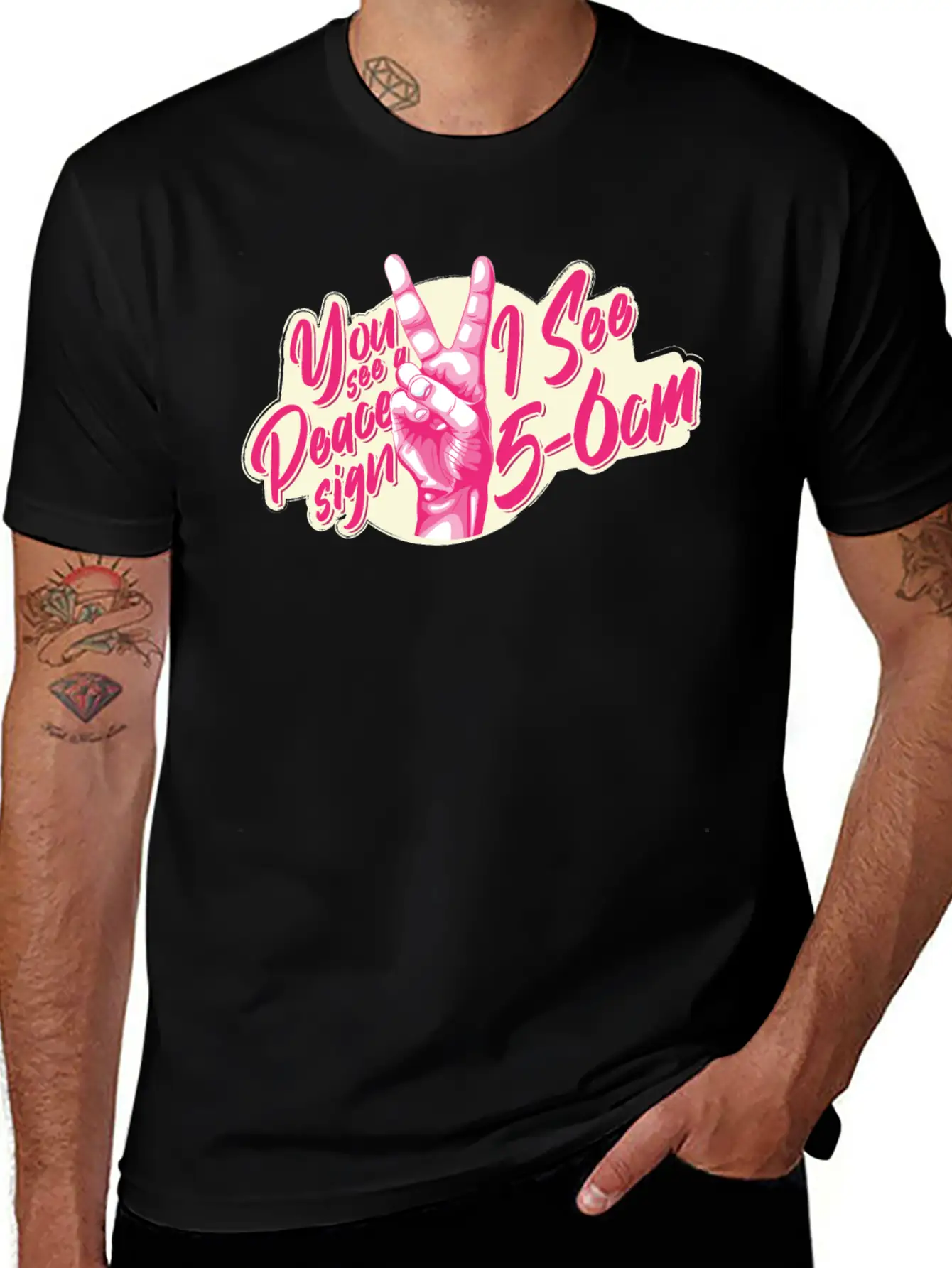 You See A Peace Sign I See 5-6cm Midwife Joke With Unisex Casual T-Shirt – Clean Design For Daily Comfort