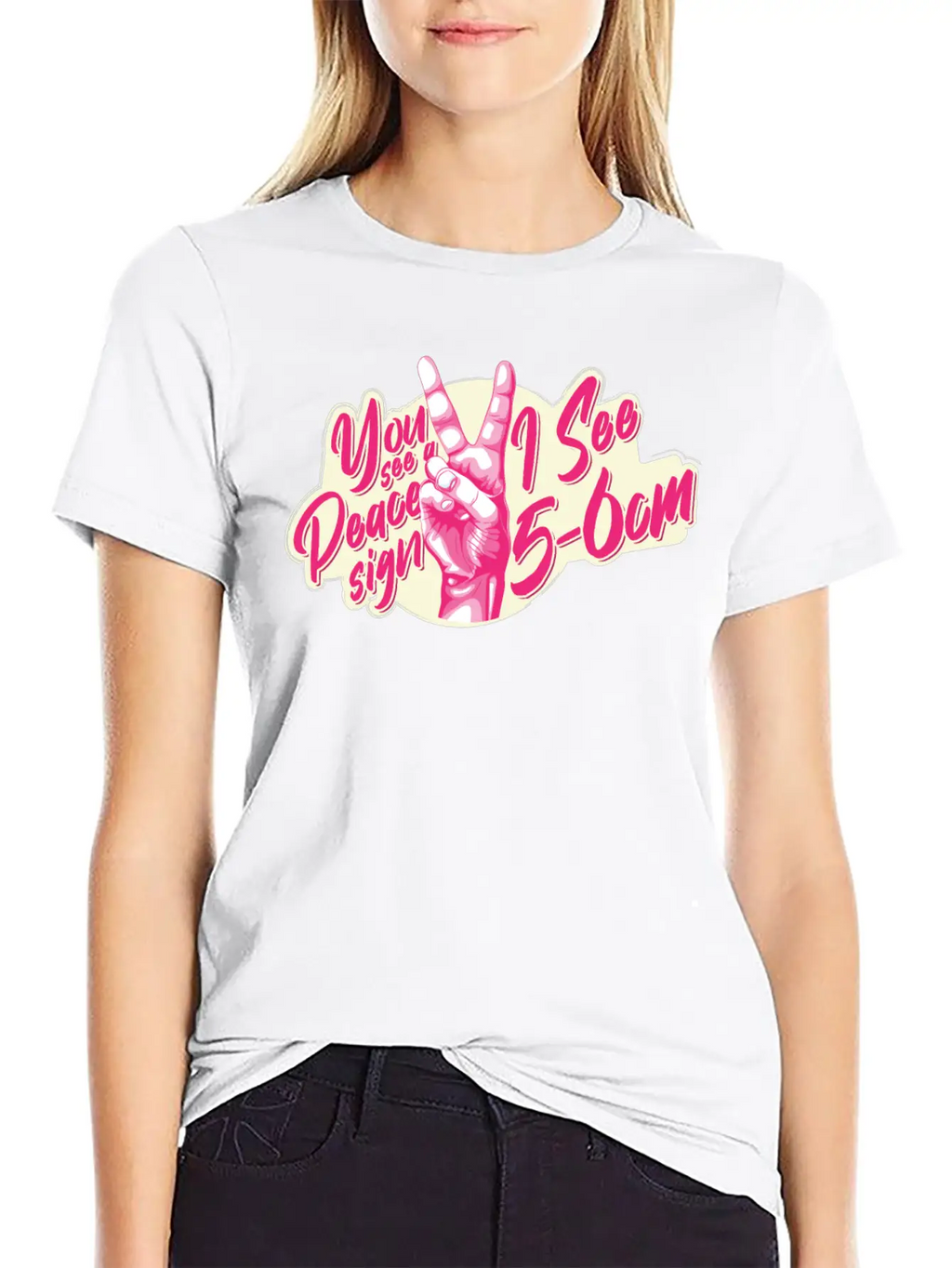 You See A Peace Sign I See 5-6cm Midwife Joke With Unisex Casual T-Shirt – Clean Design For Daily Comfort