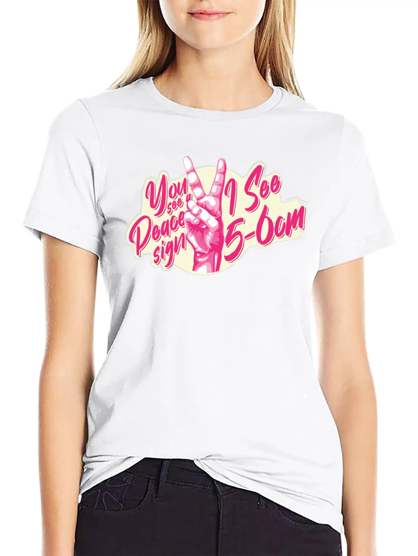 You See A Peace Sign I See 5-6cm Midwife Joke With Unisex Casual T-Shirt – Clean Design For Daily Comfort
