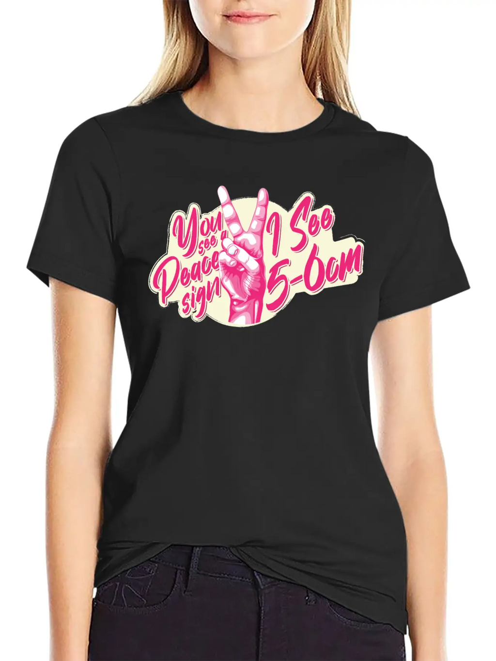 You See A Peace Sign I See 5-6cm Midwife Joke With Unisex Casual T-Shirt – Clean Design For Daily Comfort