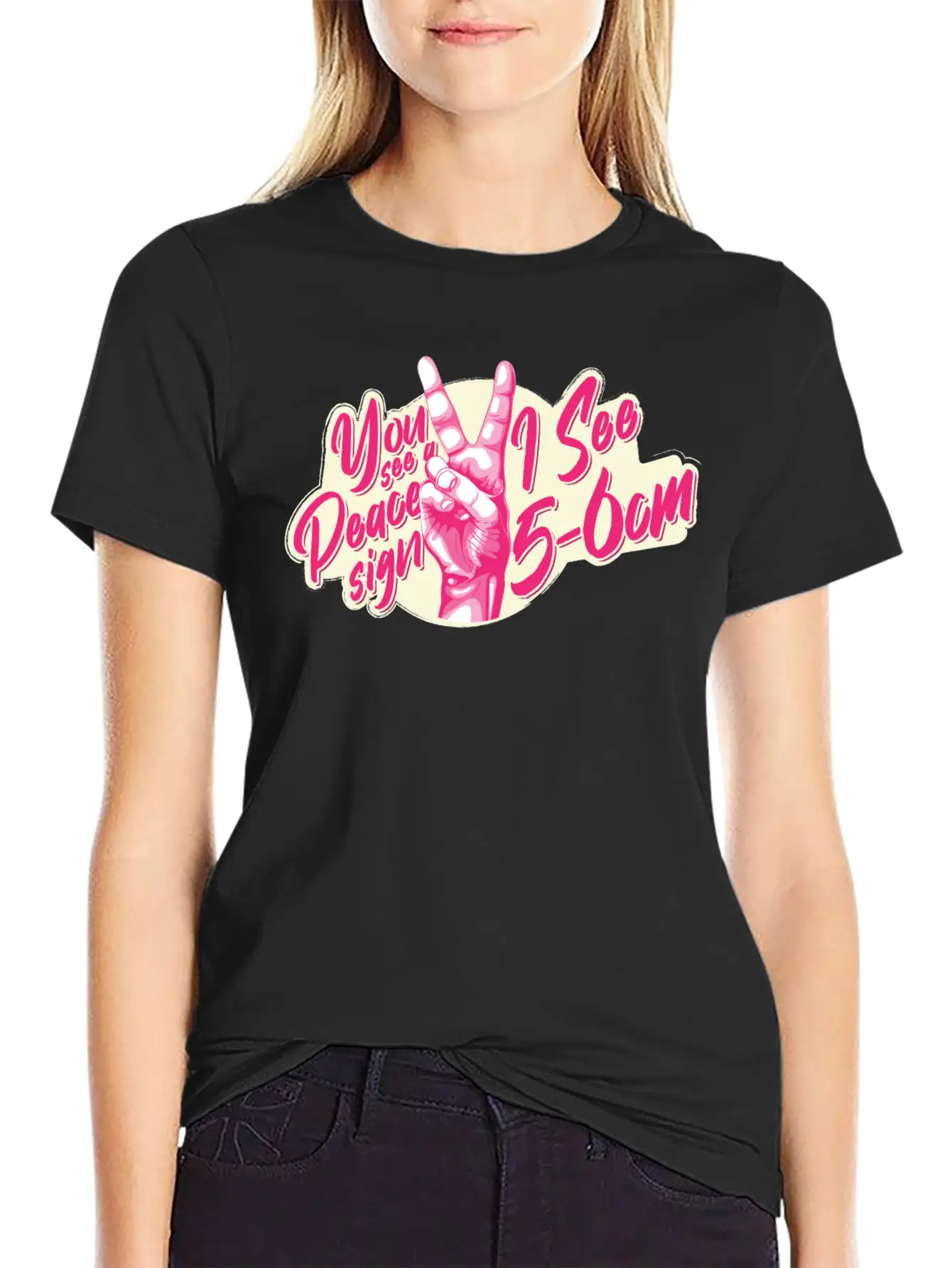 You See A Peace Sign I See 5-6cm Midwife Joke With Unisex Casual T-Shirt – Clean Design For Daily Comfort
