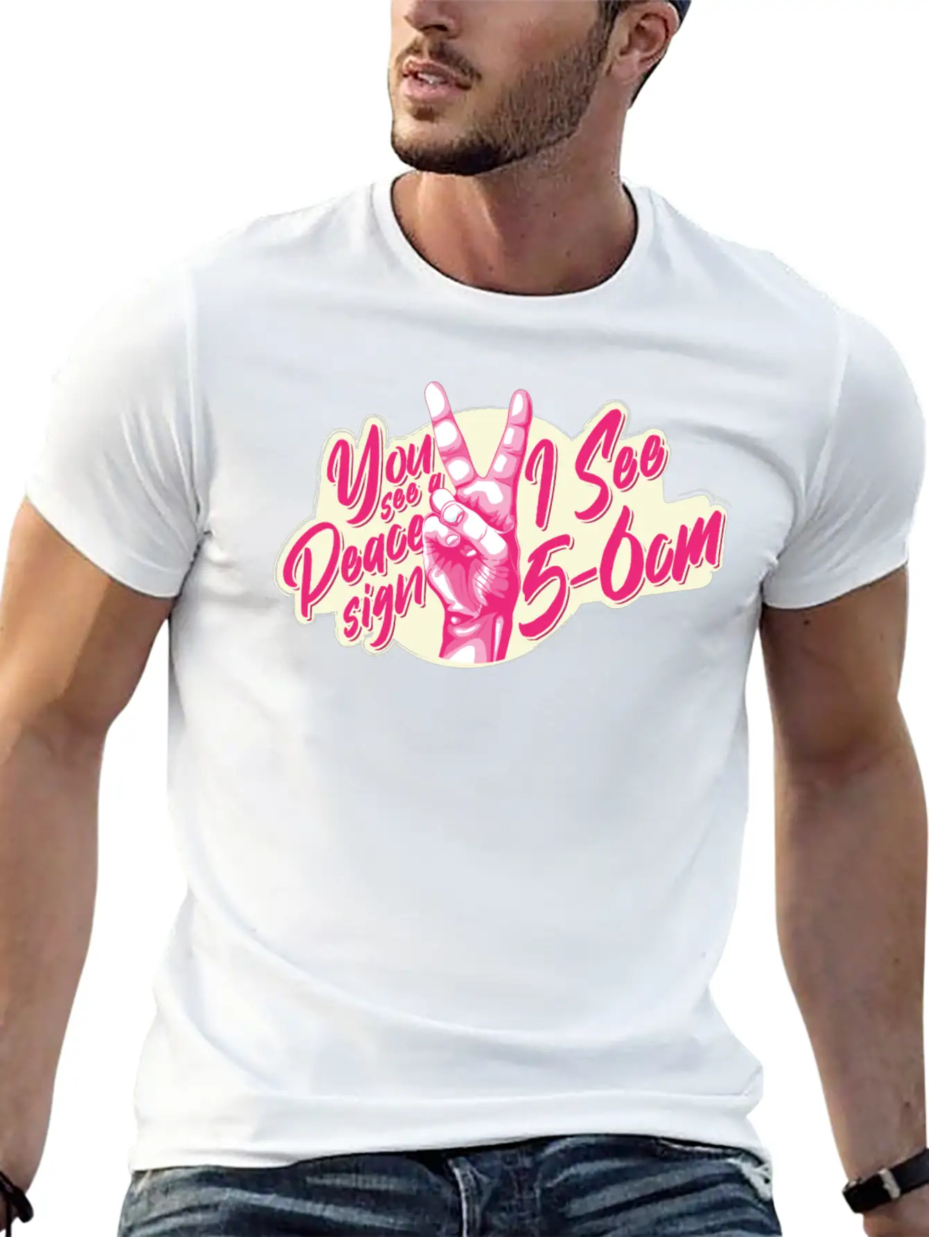 You See A Peace Sign I See 5-6cm Midwife Joke With Unisex Casual T-Shirt – Clean Design For Daily Comfort