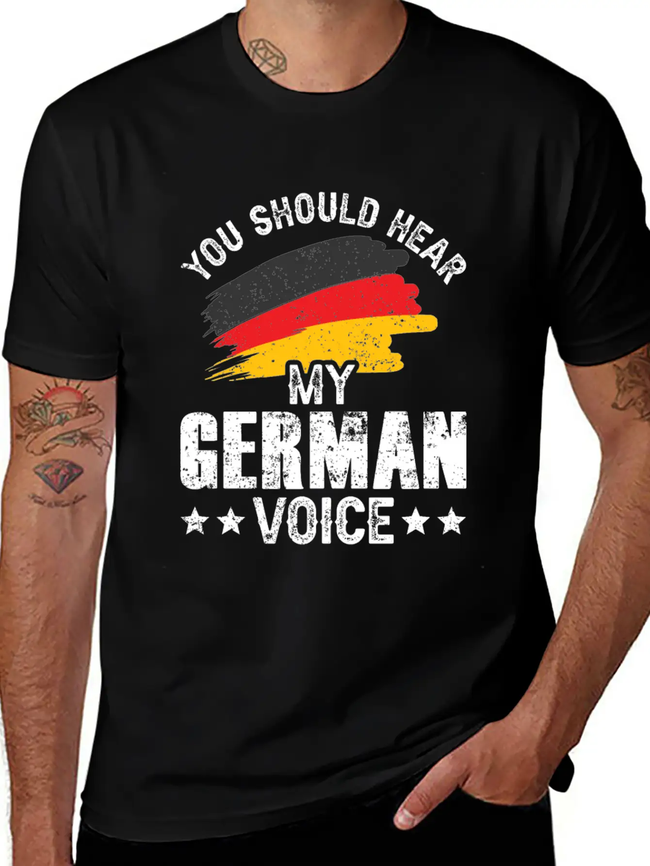 You Should Hear My German Voice Germany Teacher Stylish Everyday T-Shirt – Unisex Basic Cotton Tee