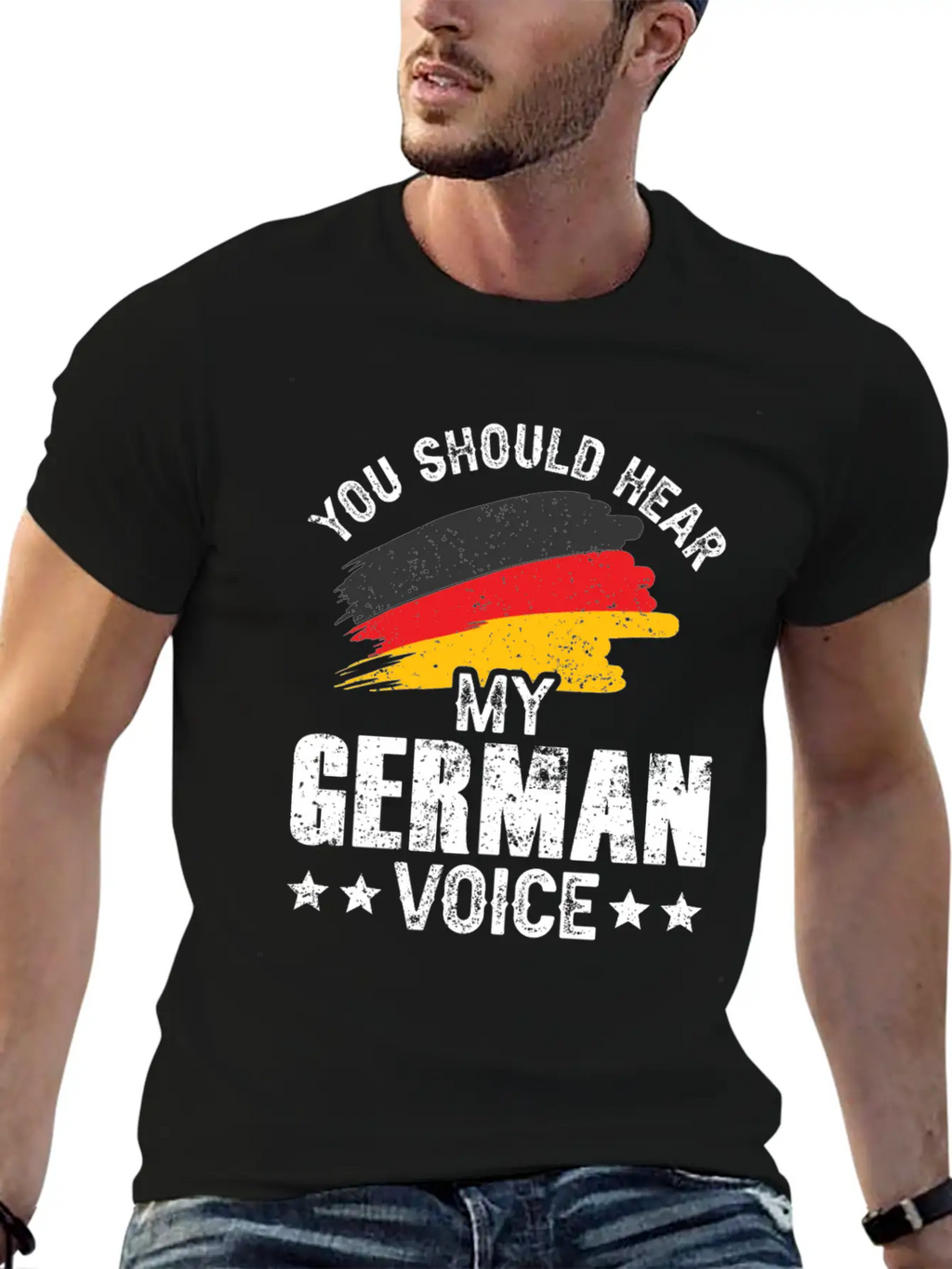 You Should Hear My German Voice Germany Teacher Stylish Everyday T-Shirt – Unisex Basic Cotton Tee