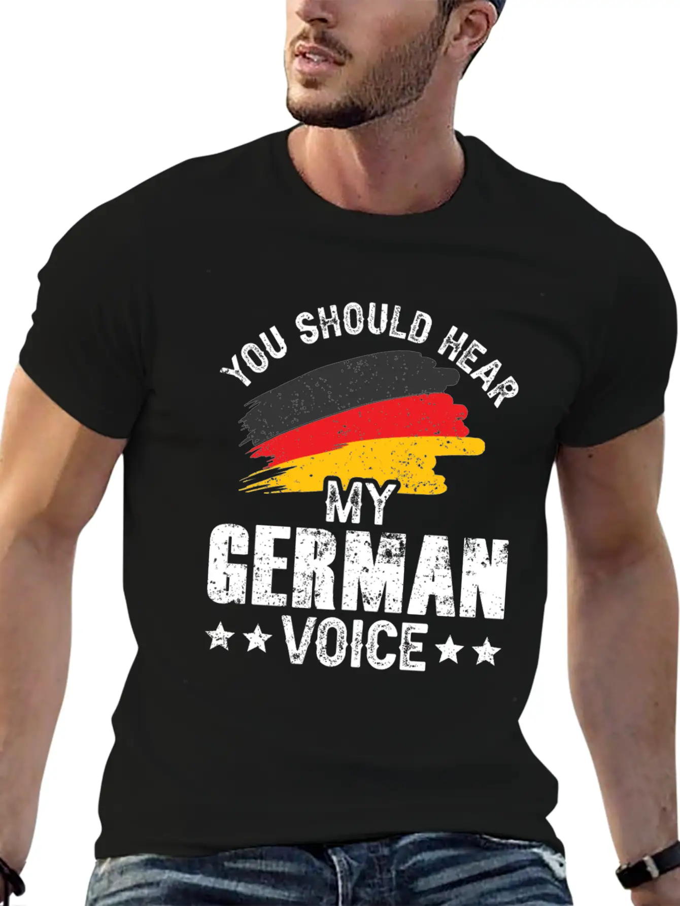 You Should Hear My German Voice Germany Teacher Stylish Everyday T-Shirt – Unisex Basic Cotton Tee