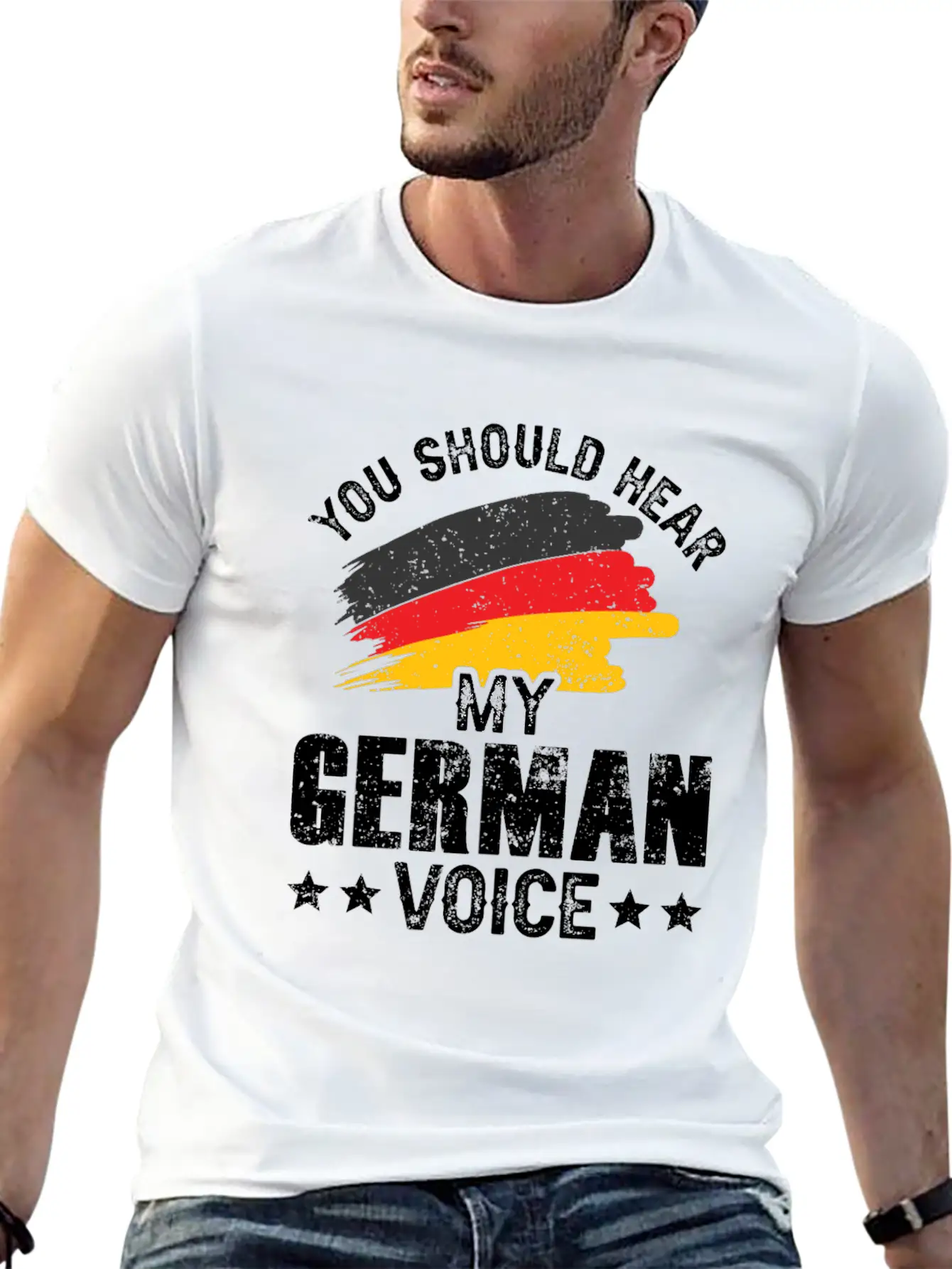 You Should Hear My German Voice Germany Teacher Stylish Everyday T-Shirt – Unisex Basic Cotton Tee