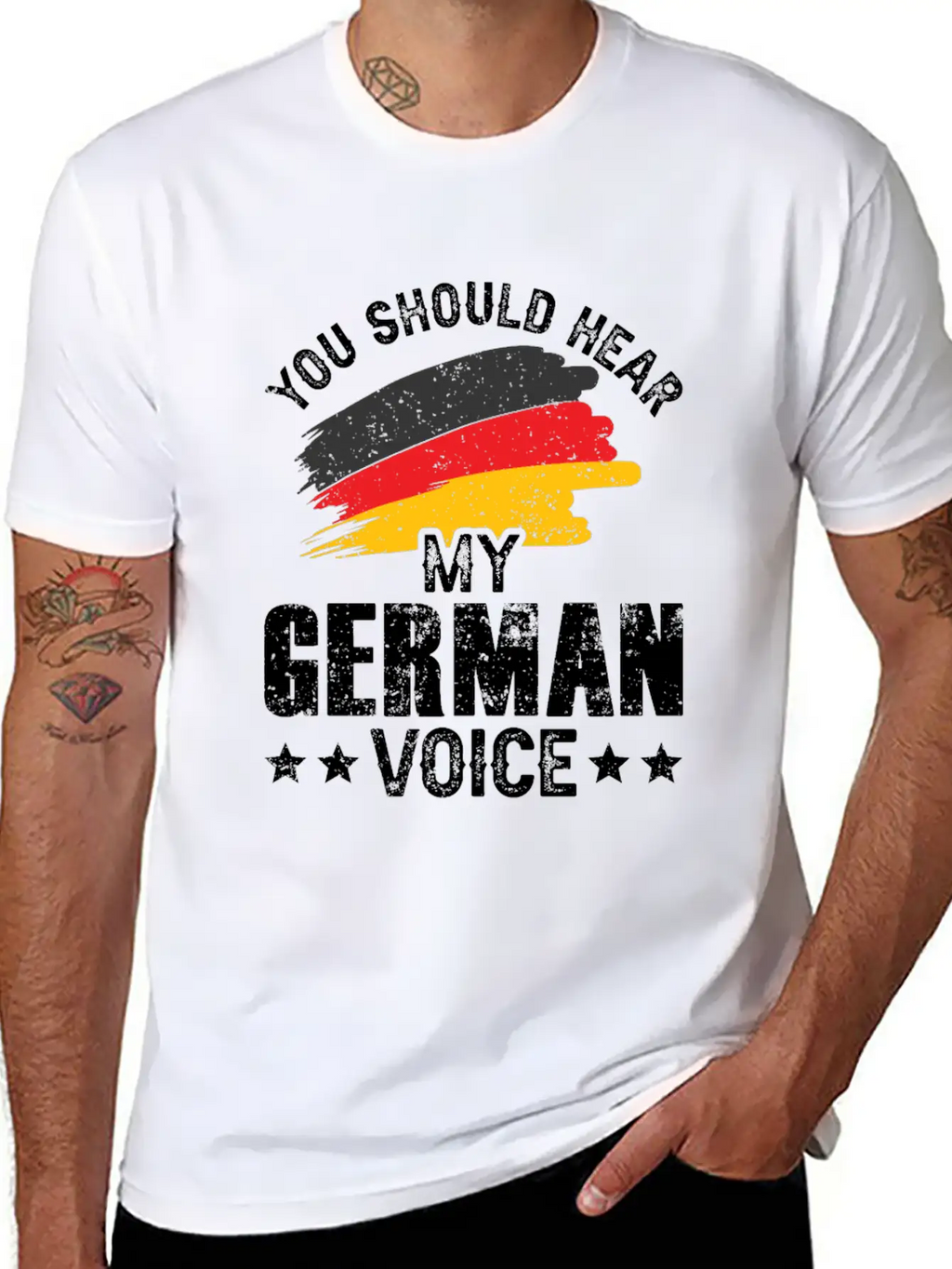 You Should Hear My German Voice Germany Teacher Stylish Everyday T-Shirt – Unisex Basic Cotton Tee