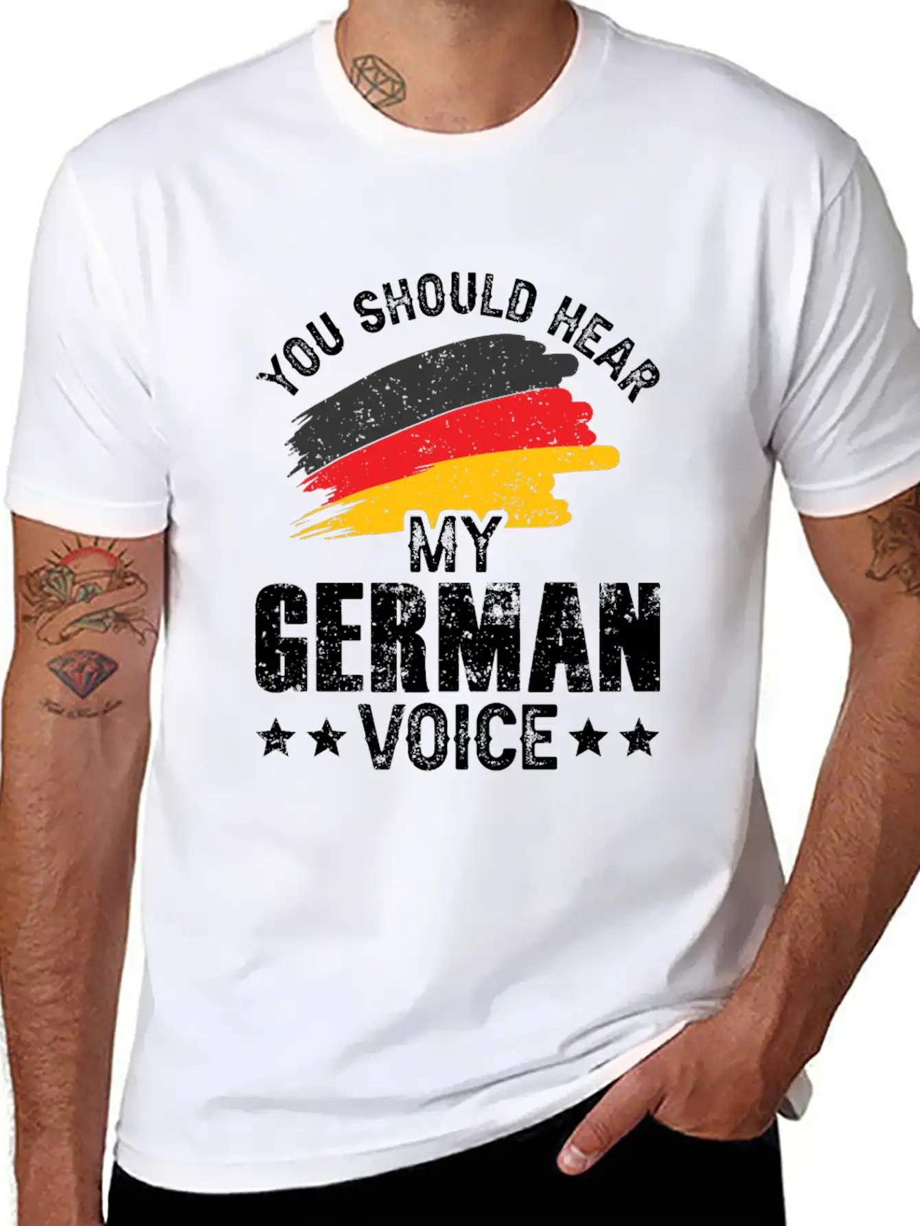 You Should Hear My German Voice Germany Teacher Stylish Everyday T-Shirt – Unisex Basic Cotton Tee