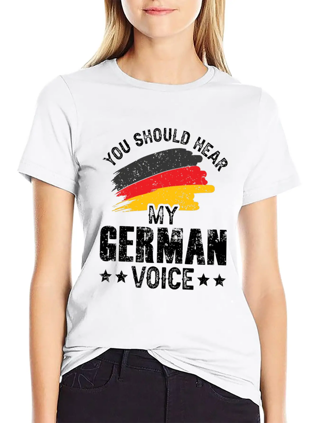 You Should Hear My German Voice Germany Teacher Stylish Everyday T-Shirt – Unisex Basic Cotton Tee