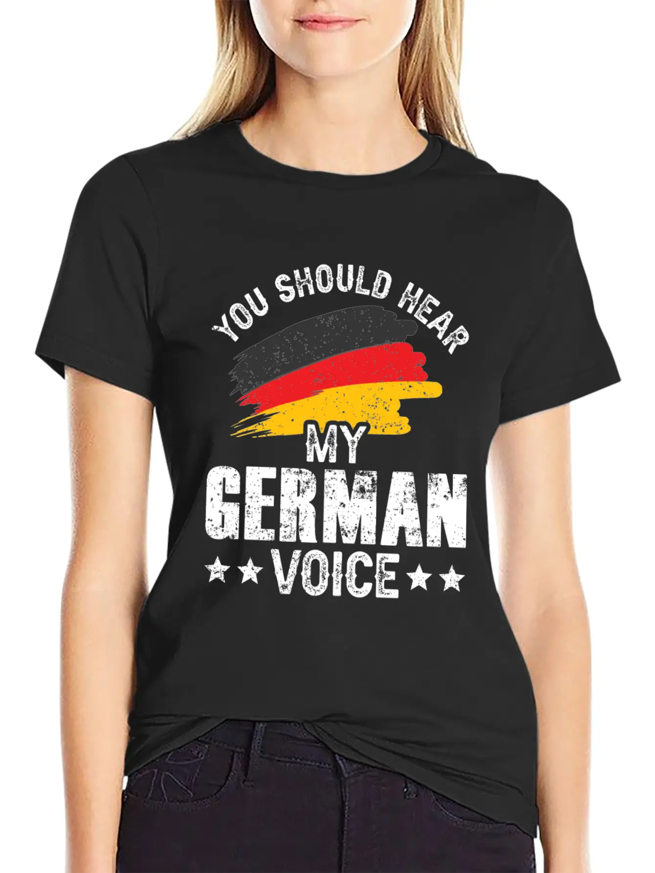 You Should Hear My German Voice Germany Teacher Stylish Everyday T-Shirt – Unisex Basic Cotton Tee