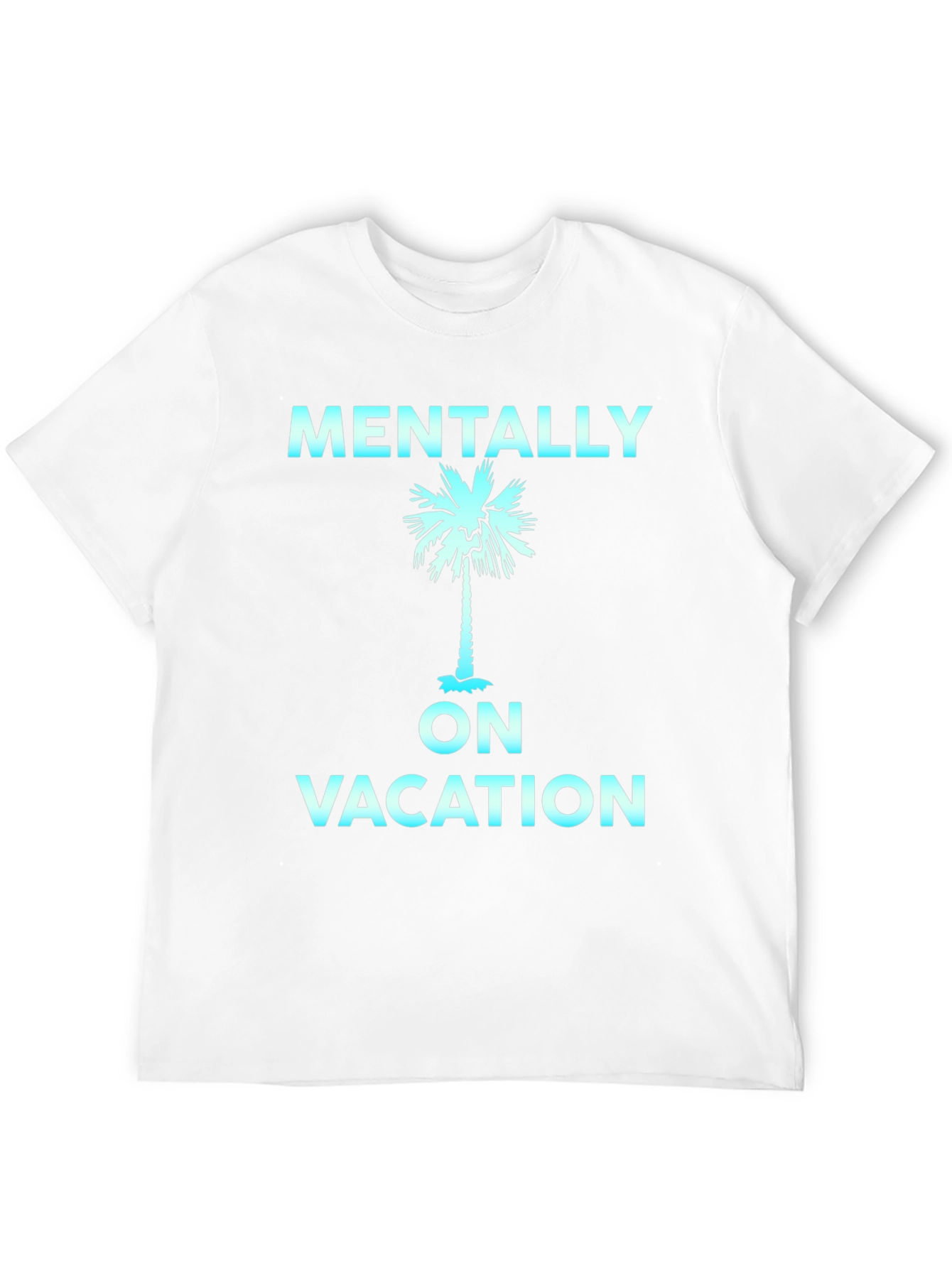 Mentally On Vacation T-Shirt Palm Tree Graphic Black Tee