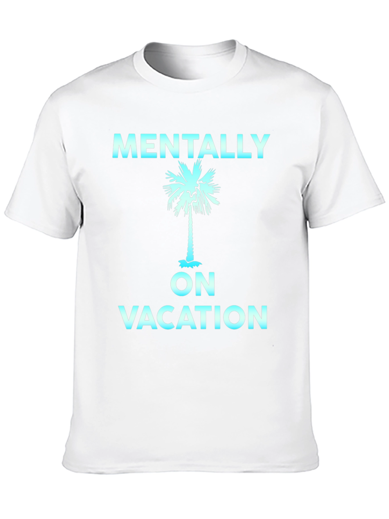Mentally On Vacation T-Shirt Palm Tree Graphic Black Tee