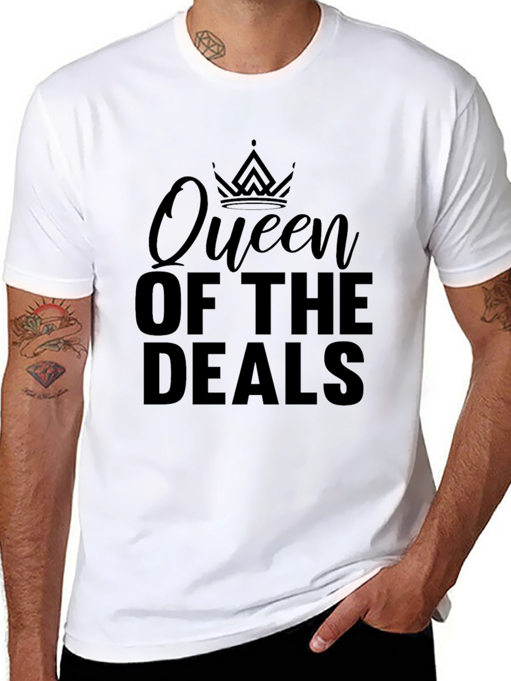 Queen of the Deals Black Graphic T-Shirt