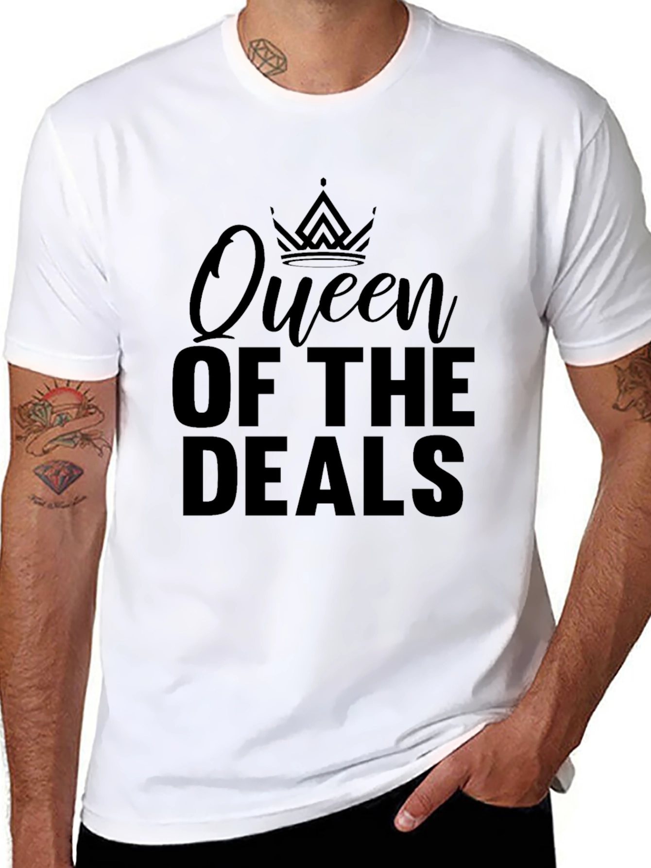 Queen of the Deals Black Graphic T-Shirt