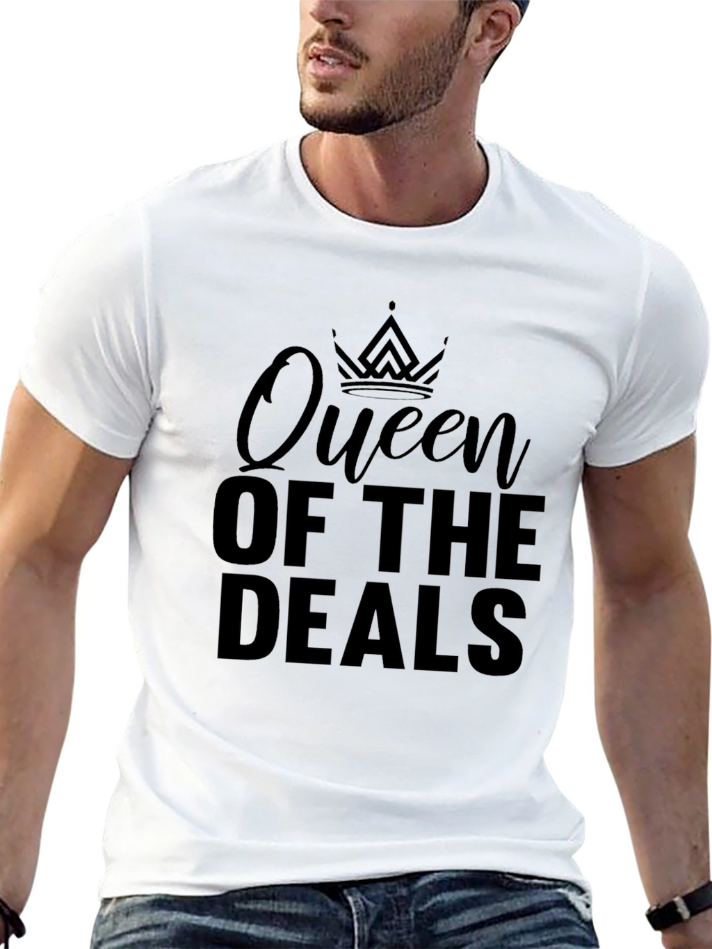 Queen of the Deals Black Graphic T-Shirt