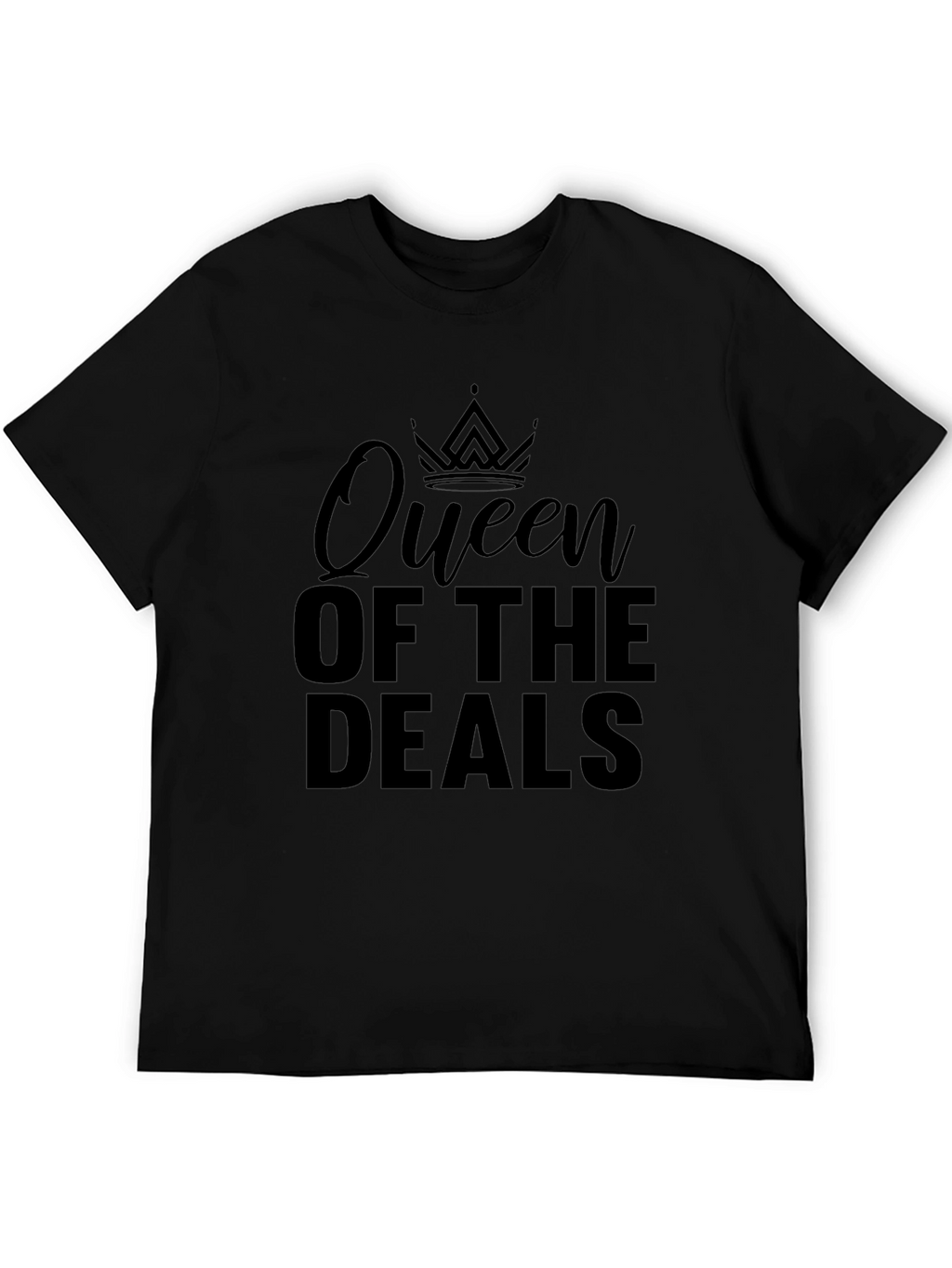 Queen of the Deals Black Graphic T-Shirt