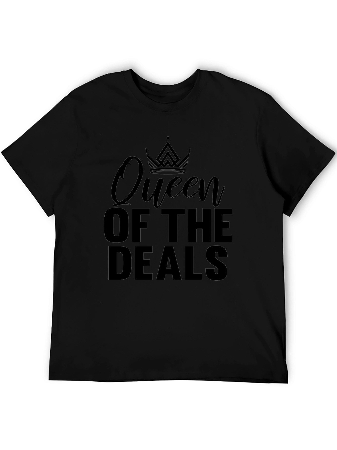 Queen of the Deals Black Graphic T-Shirt