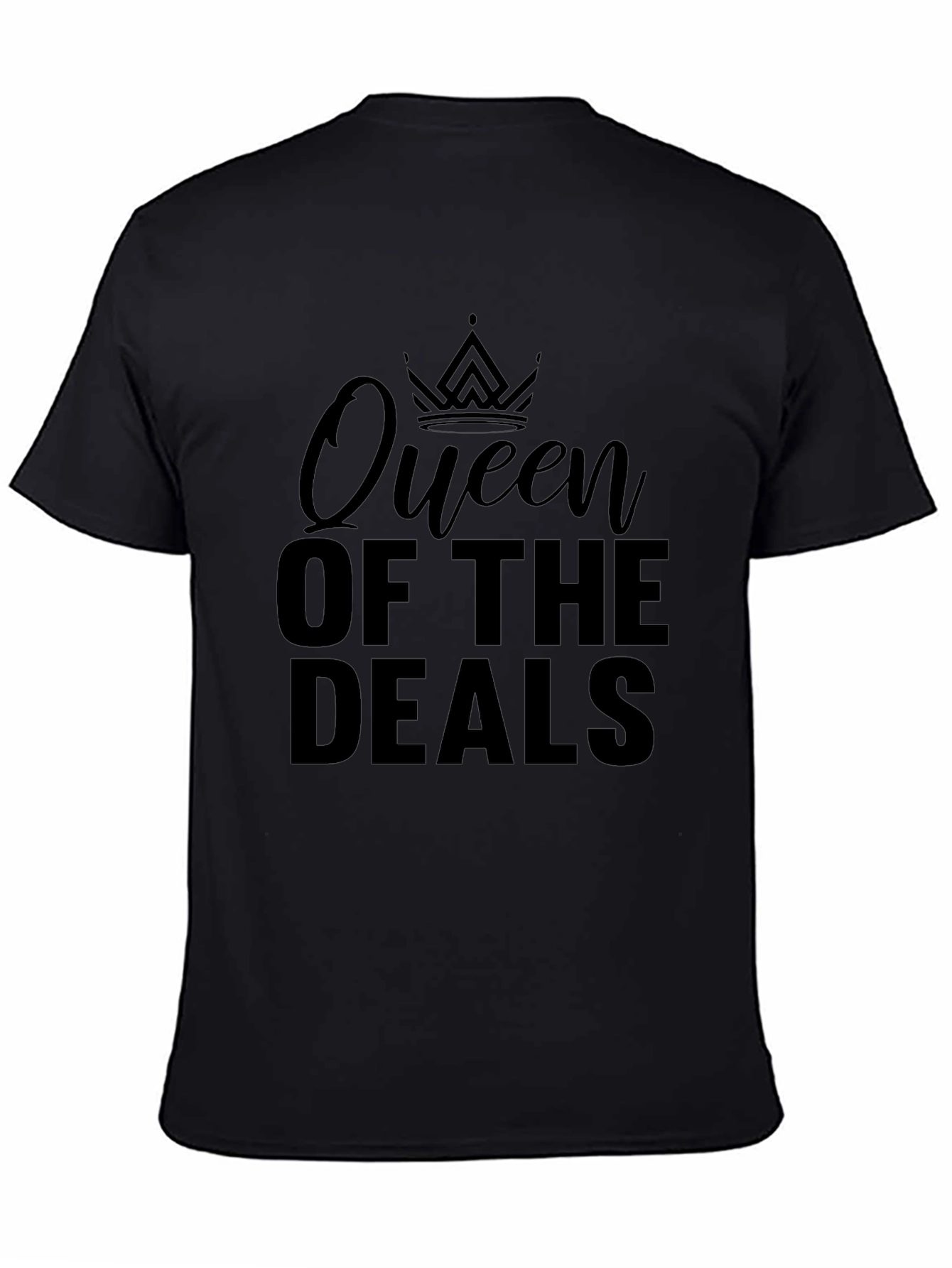 Queen of the Deals Black Graphic T-Shirt