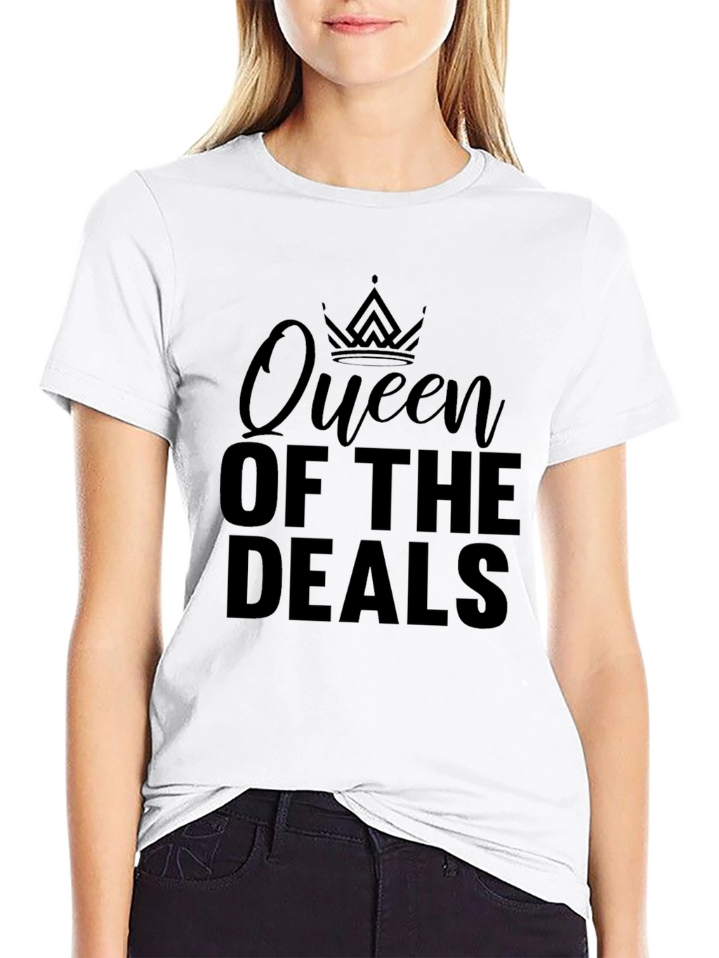 Queen of the Deals Black Graphic T-Shirt