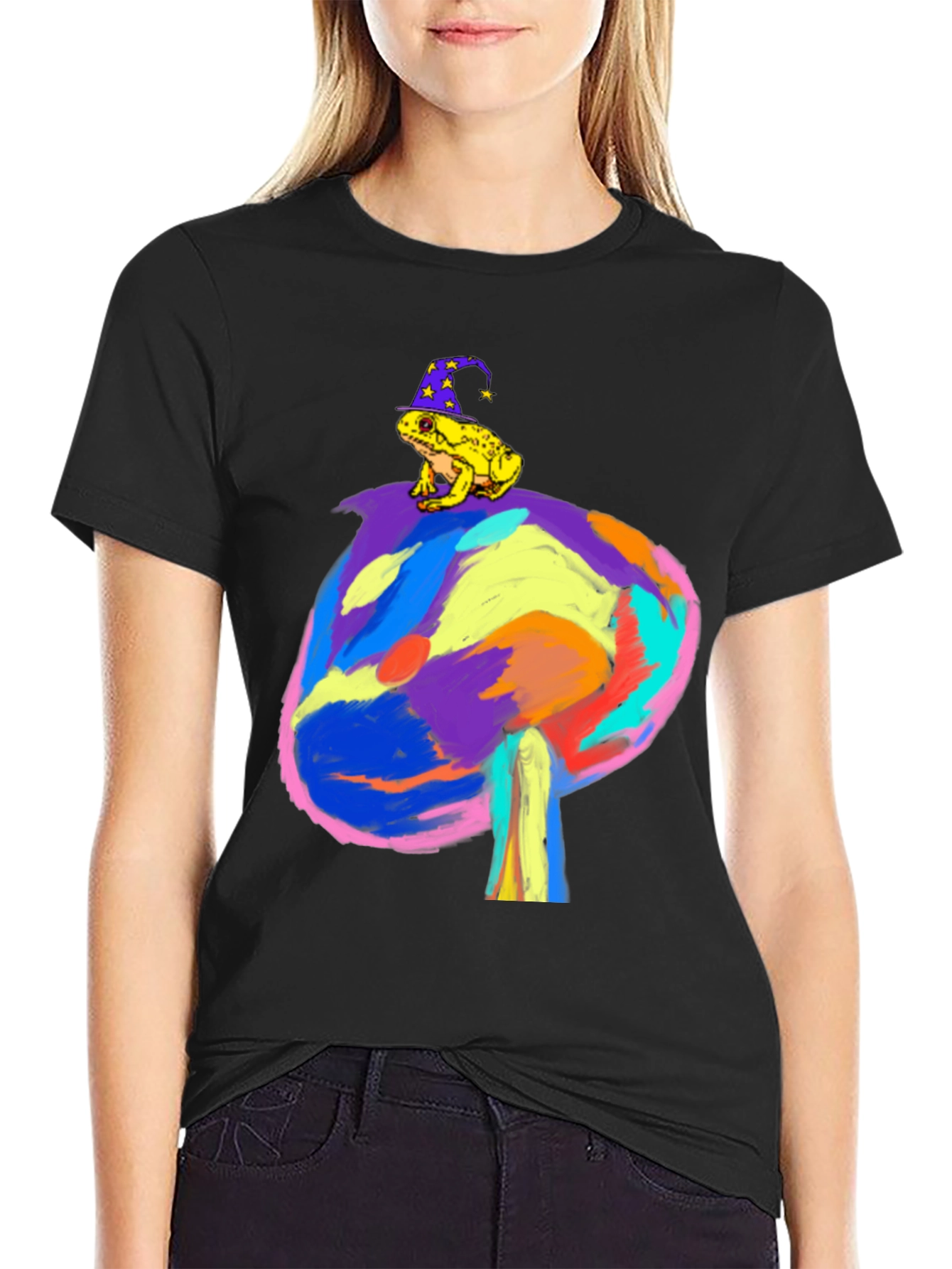 Wizard Frog on Mushroom Tee