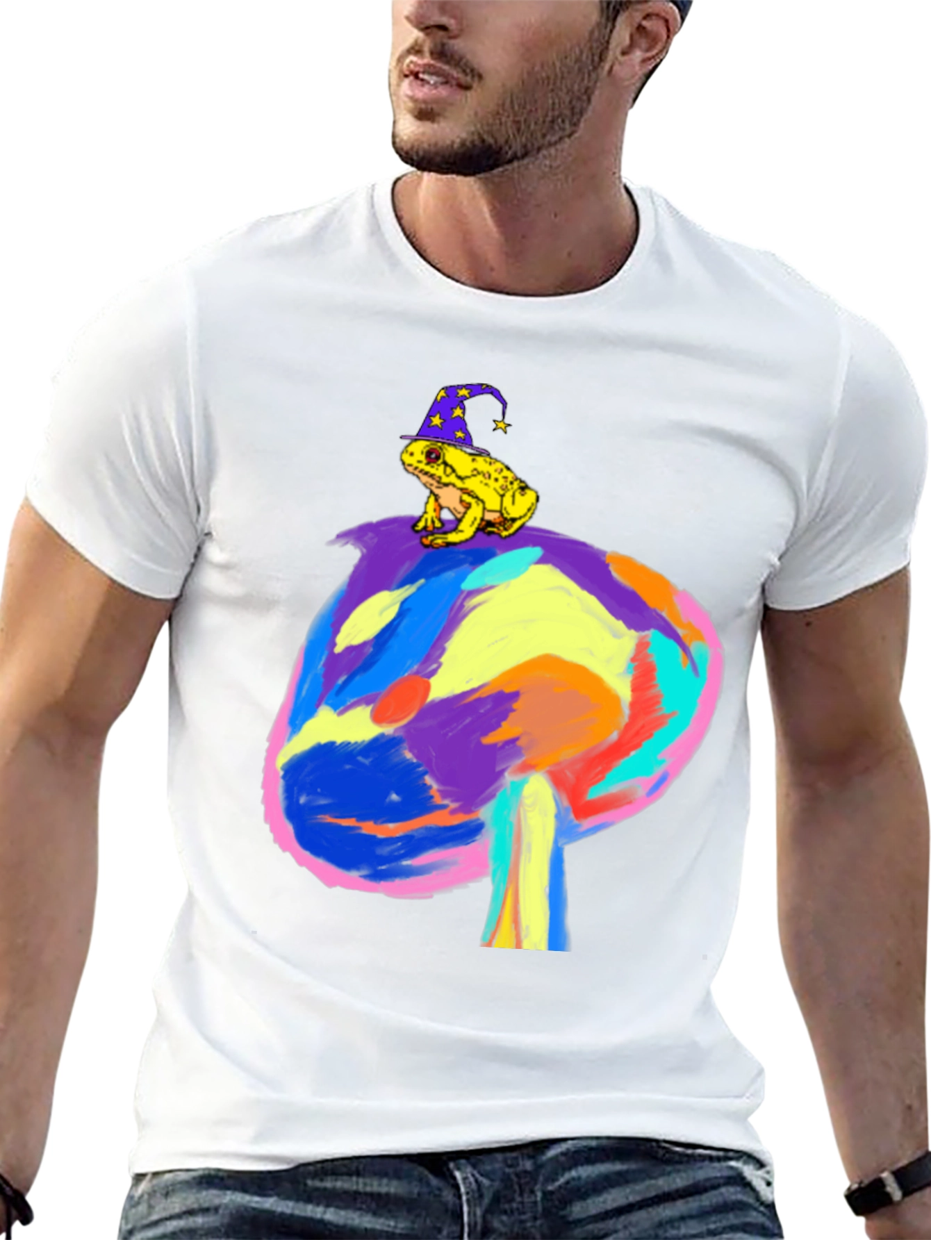 Wizard Frog on Mushroom Tee