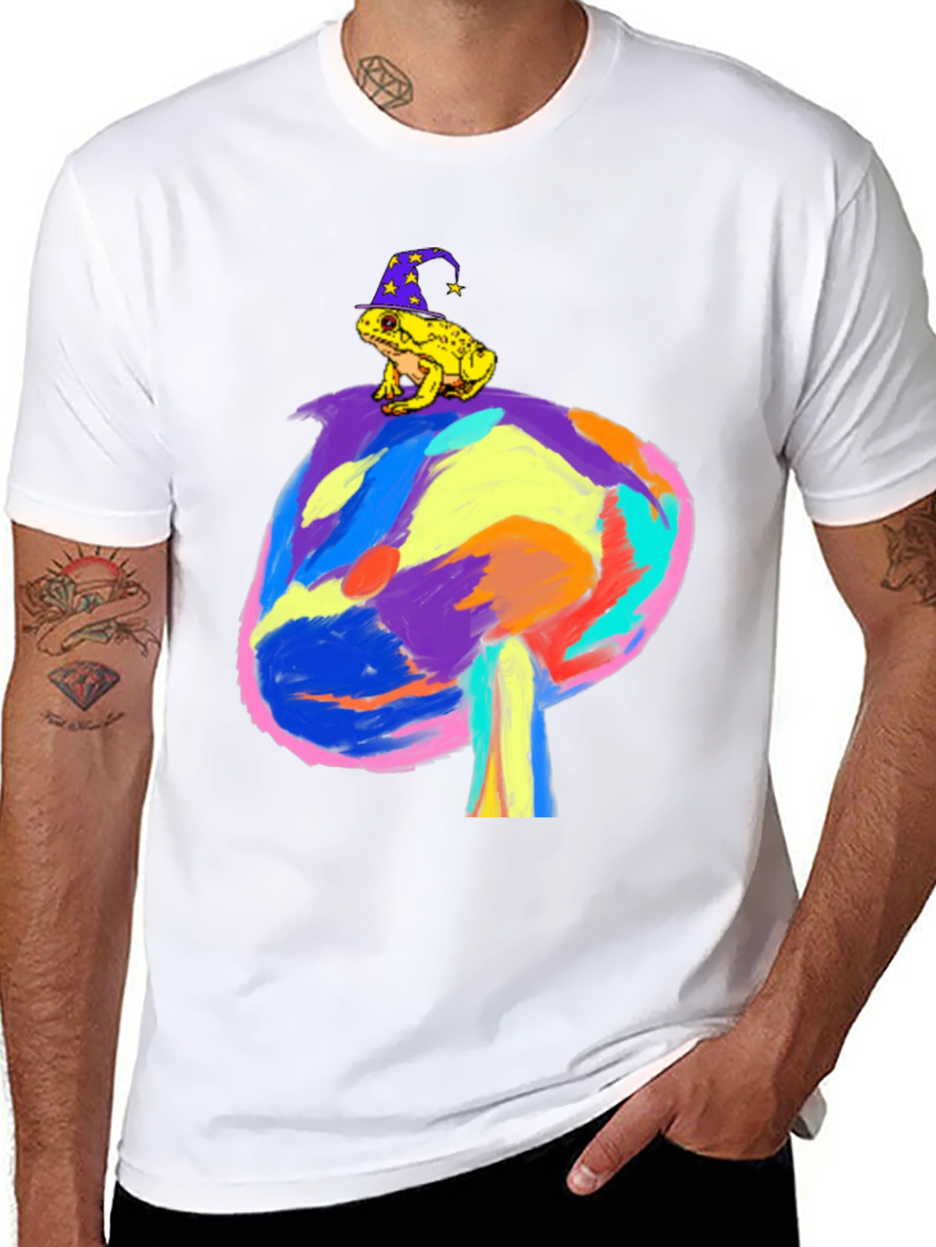 Wizard Frog on Mushroom Tee