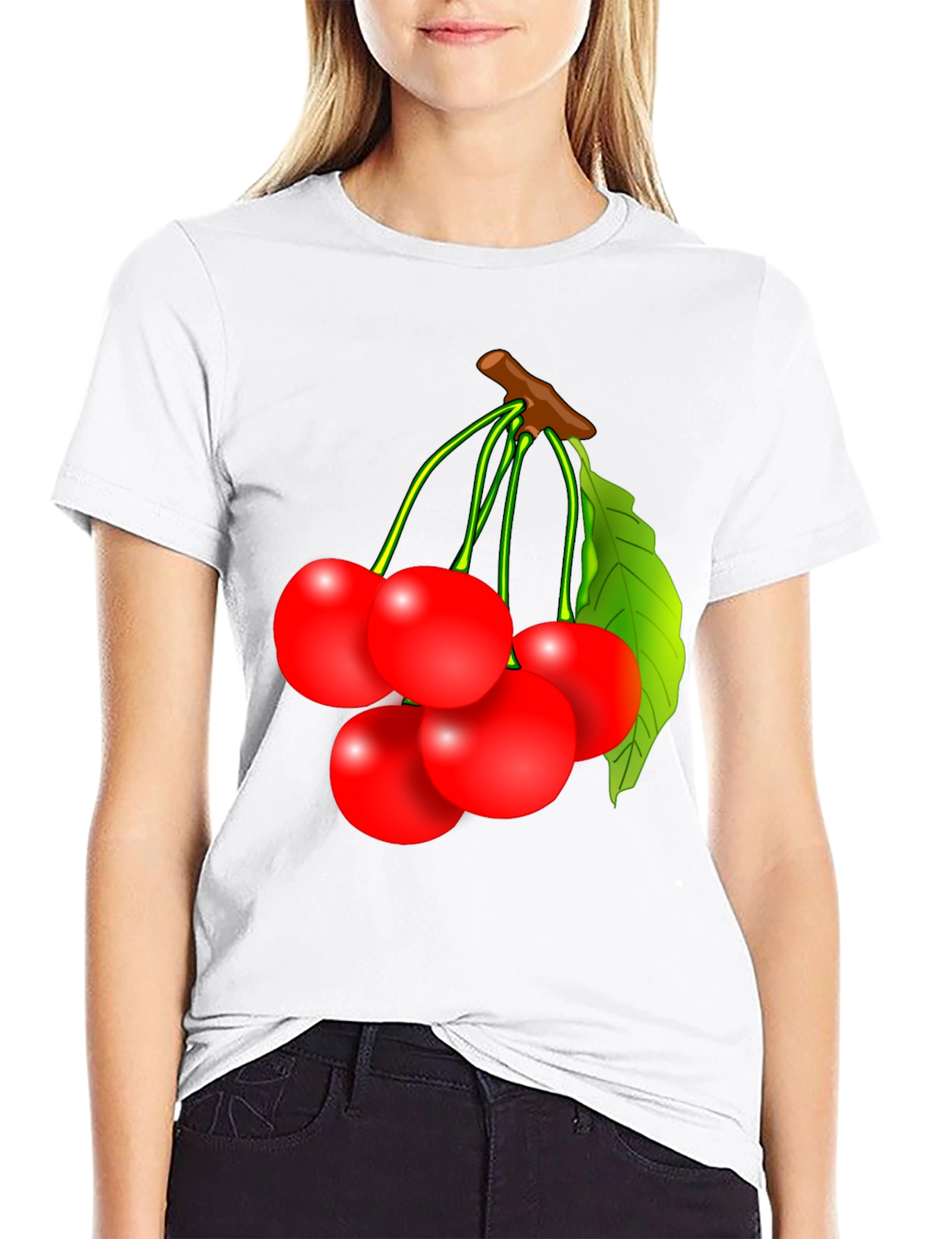 Cherry Graphic T-Shirt - Fruit Design Tee