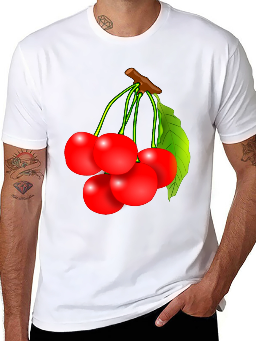 Cherry Graphic T-Shirt - Fruit Design Tee