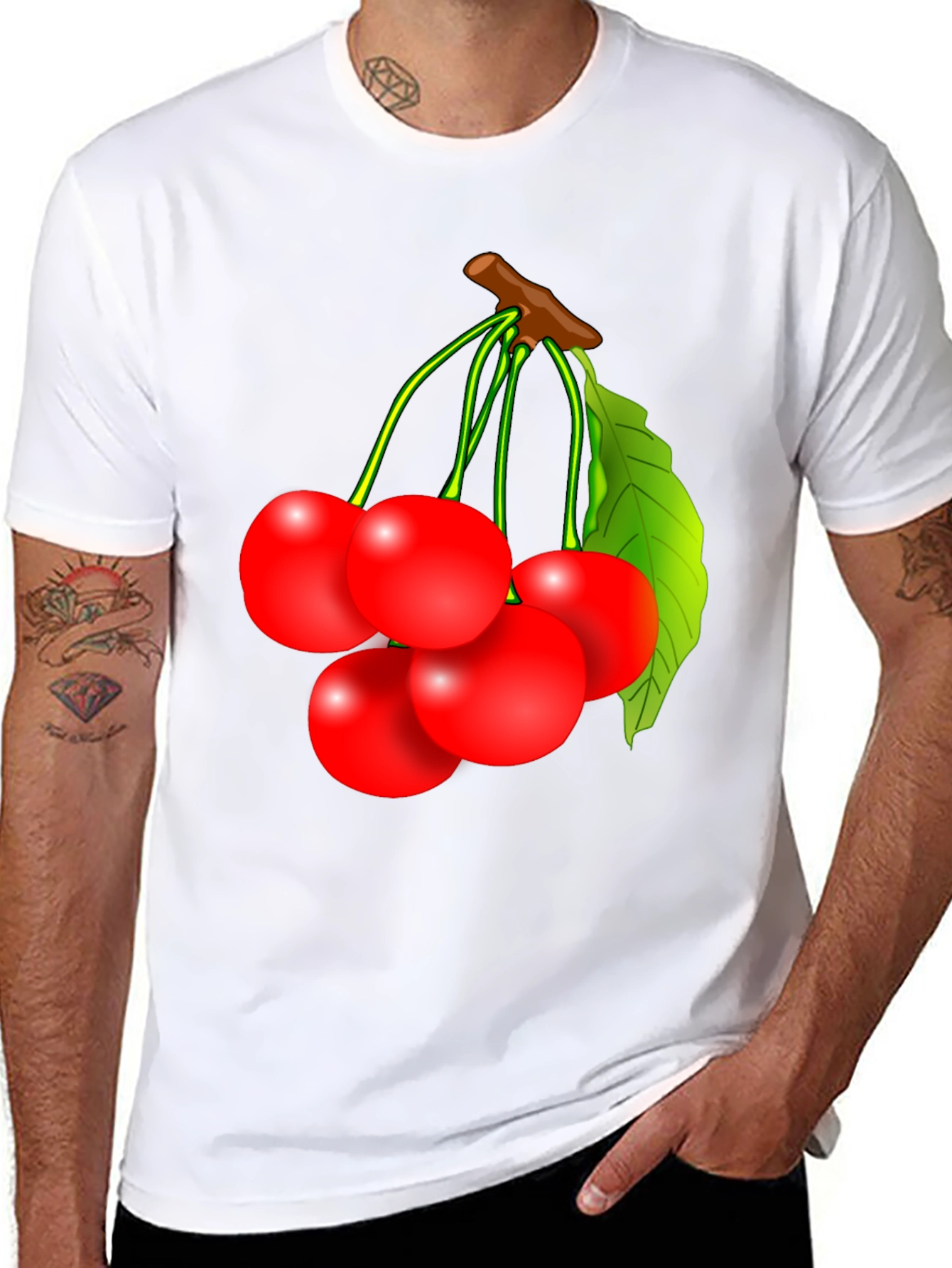 Cherry Graphic T-Shirt - Fruit Design Tee