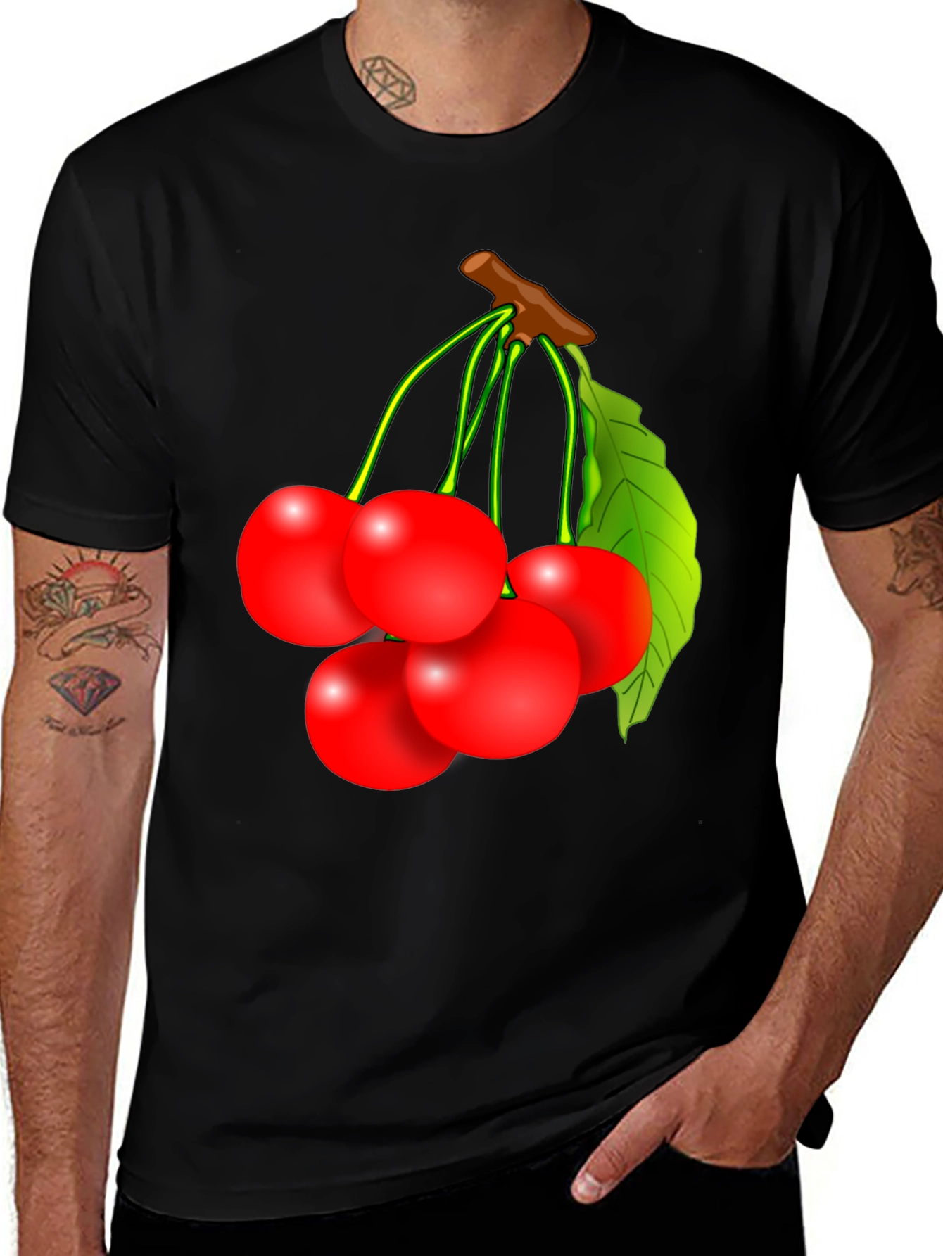 Cherry Graphic T-Shirt - Fruit Design Tee