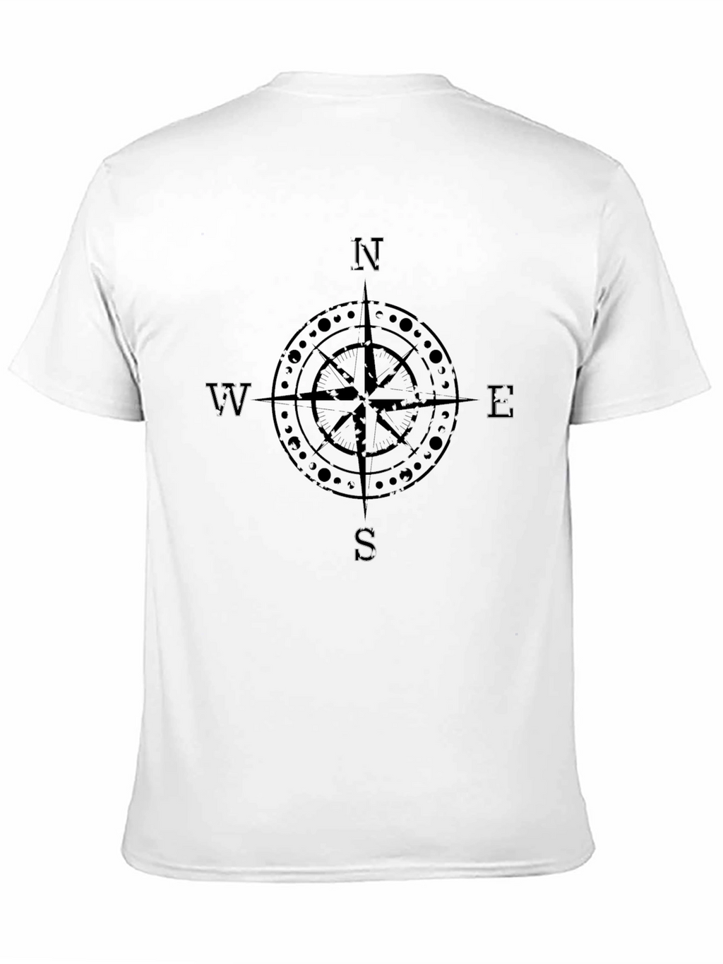 Mens Compass Graphic Print Crew Neck T-Shirt