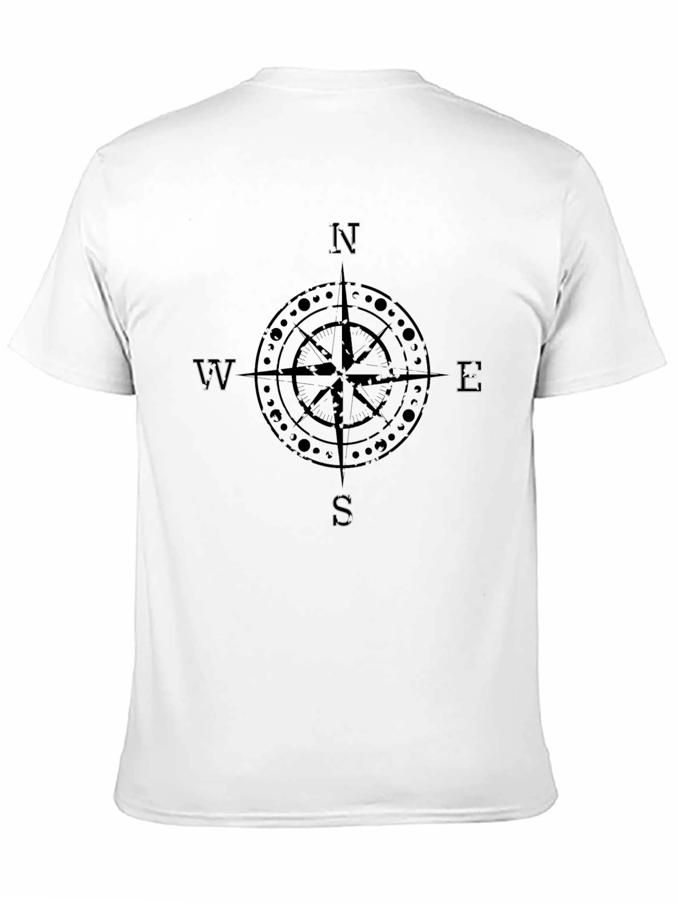 Mens Compass Graphic Print Crew Neck T-Shirt