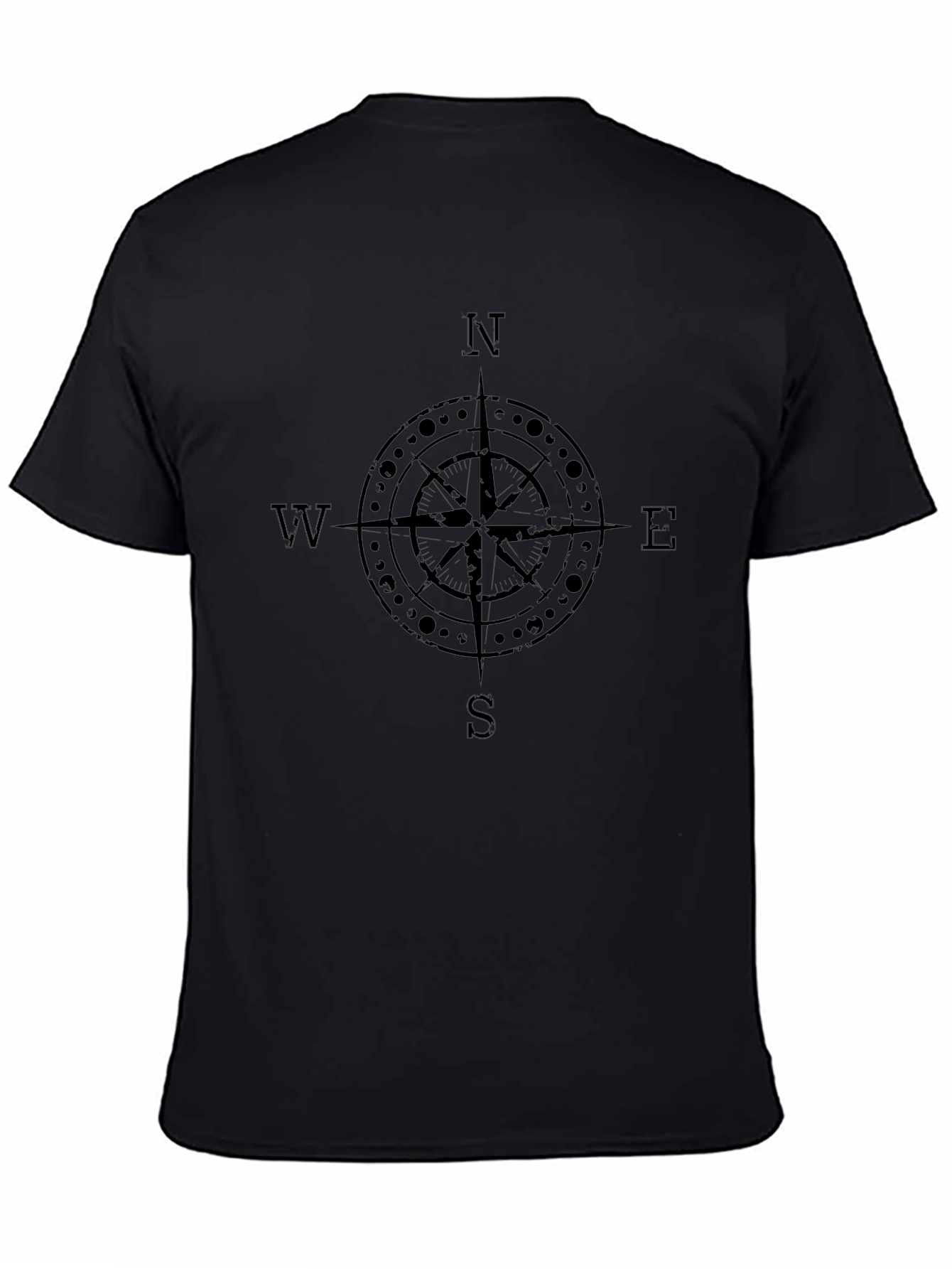 Mens Compass Graphic Print Crew Neck T-Shirt