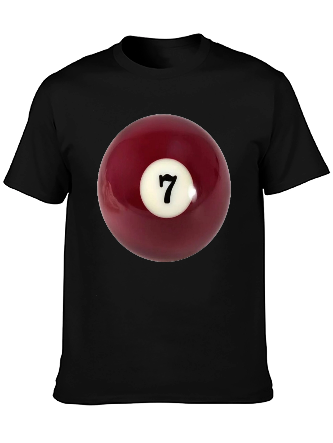 Lucky 7 Billiard Ball Graphic Tee - Classic Black